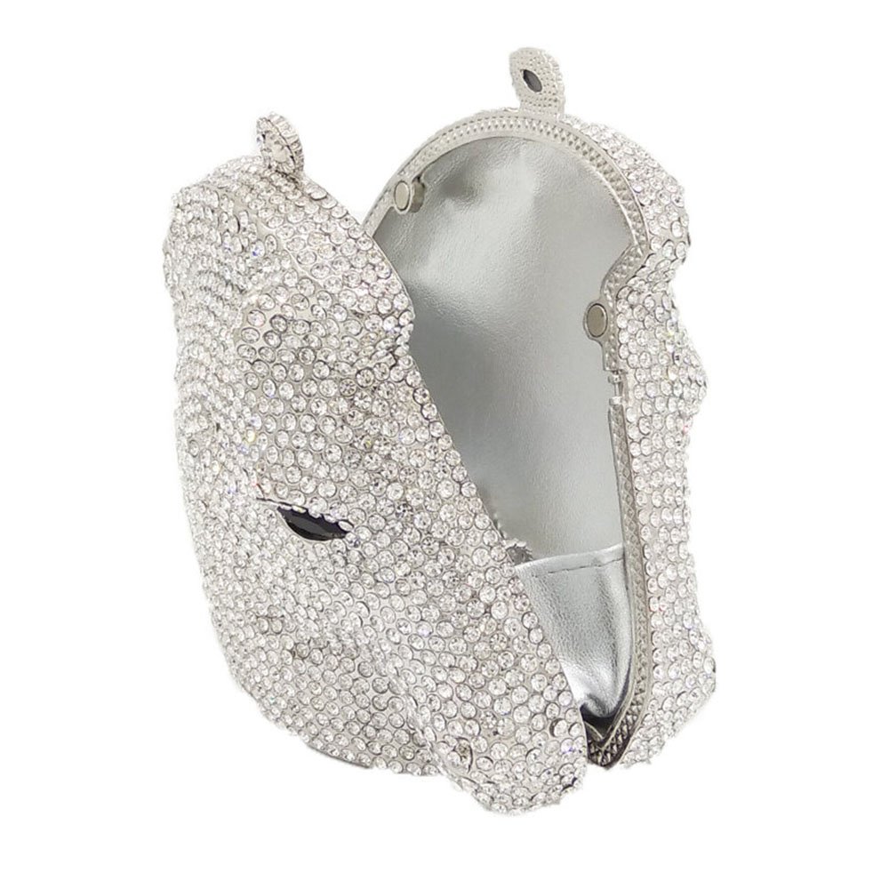 FGG Crystal Horse Head Clutch Bag for Women - Elegant Rhinestone Evening Handbag, Animal Print Party Purse, Mini Clutch for Weddings, Prom & Special Events