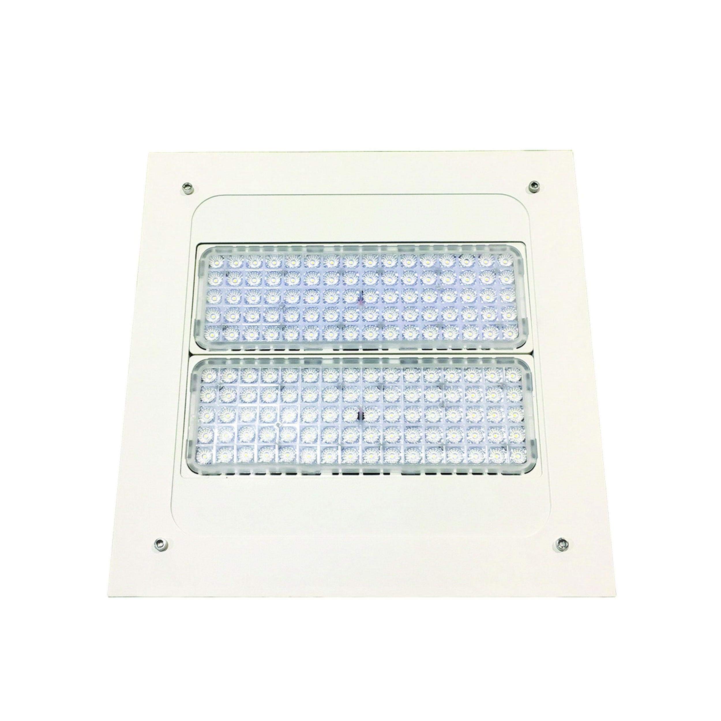 200W LED Recessed Canopy Light Fixture - 4000K Cool White - Type 2 Lens - Damp Rated - Energy Efficient Commercial Lighting for Warehouses, Garages & Outdoor Areas
