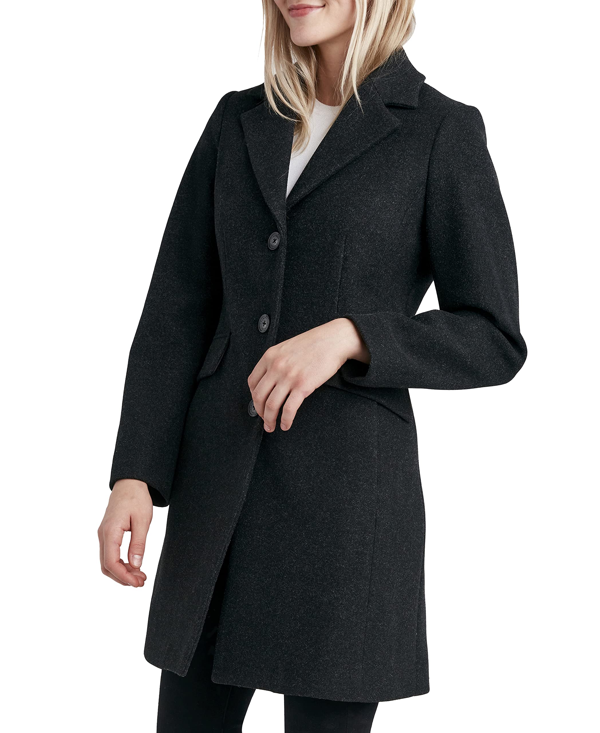 Shelli Segal Women's Faux Wool Coat with Notch Collar - Stylish Winter Outerwear for Casual & Office Wear