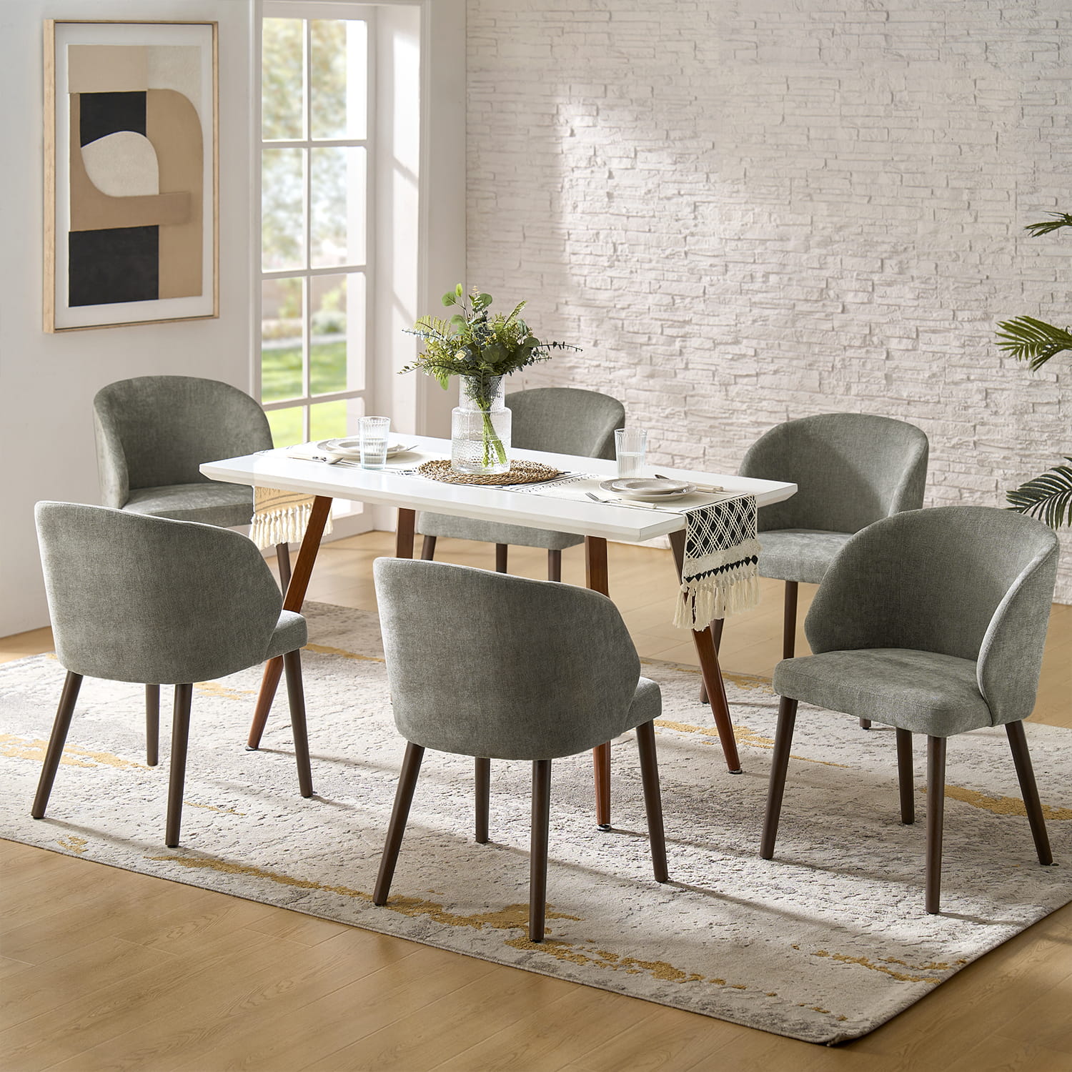 Anndi Dining Chair Set of 2/4/6 - Ergonomic Comfort, Solid Wood Legs, Modern Kitchen & Dining Room Furniture for Home & Restaurant Use