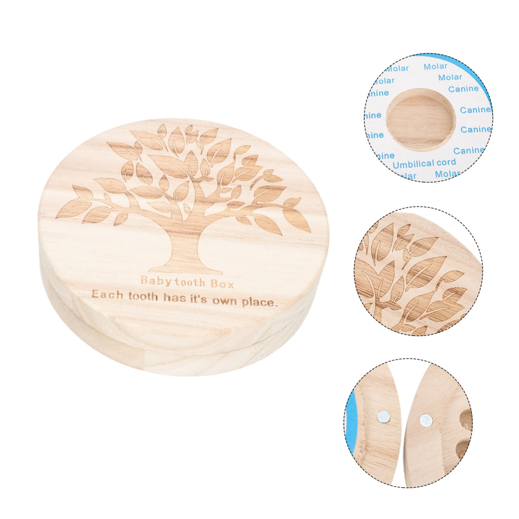 Natural Wood Baby Tooth Holder Organizer Box - COOLHIYA Tooth Saver Case for Kids | Perfect for Storing Lost Baby Teeth, First Tooth Keepsake, and Childhood Memories