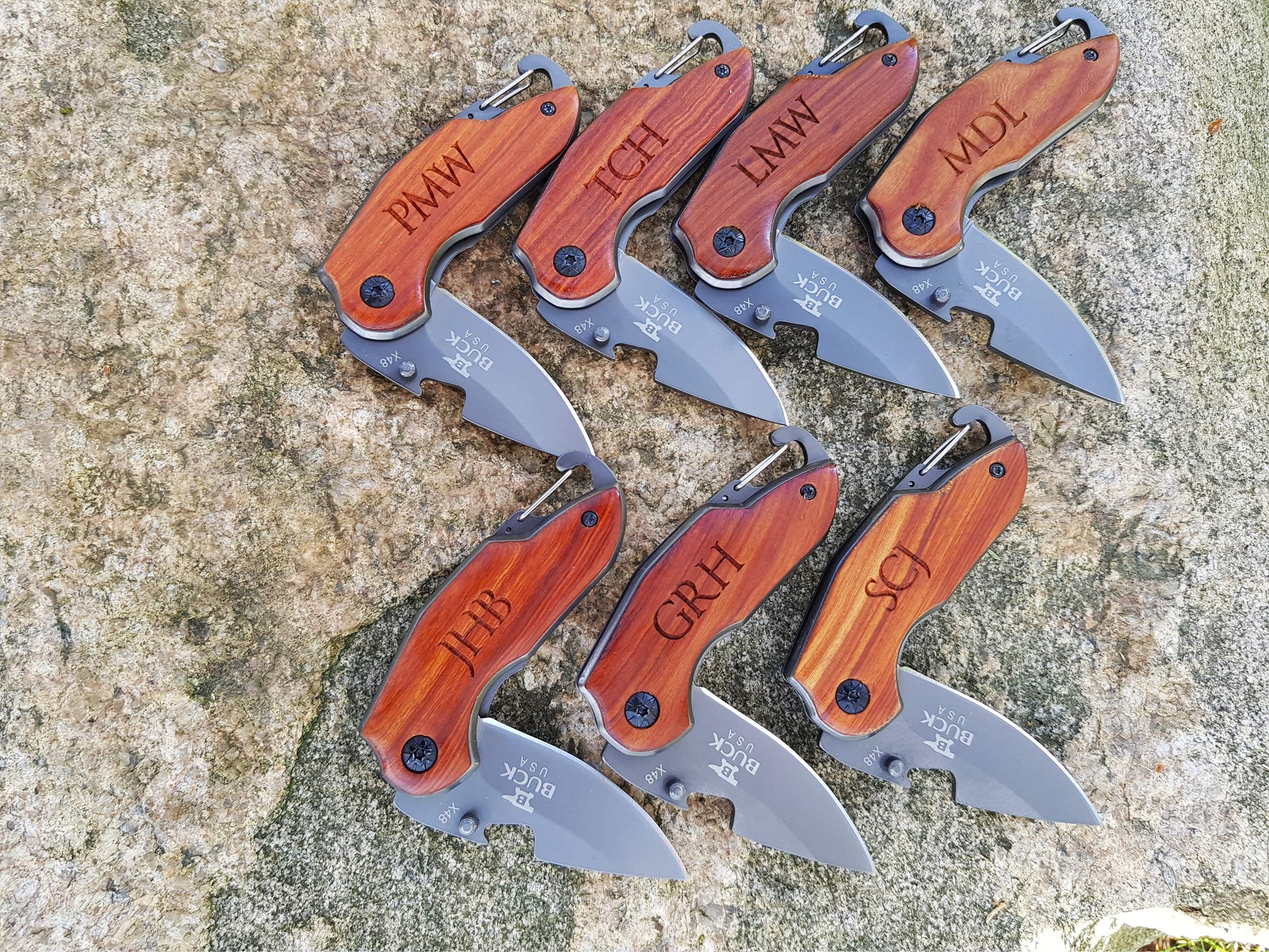 7-Piece Personalized Pocket Knife Set - Engraved Groomsmen Gifts for Wedding, Dad, Husband, Brother & Boyfriend - Perfect for Outdoor Adventures, Camping & Everyday Carry (EDC)