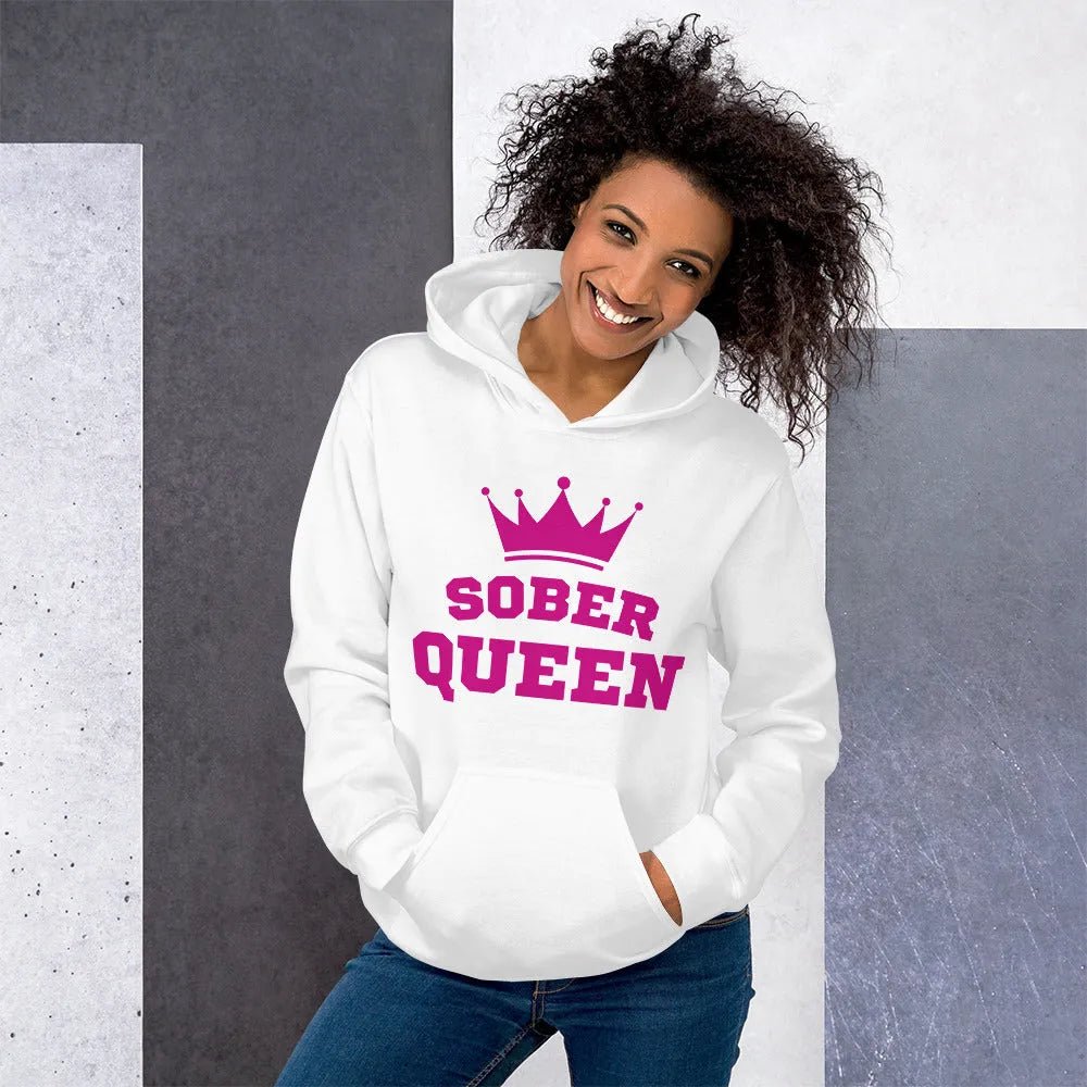 Sober Queen Hoodie - Stylish & Comfortable Women's Hooded Sweatshirt for Sobriety & Recovery | Perfect for AA Meetings, Sober Living & Daily Wear