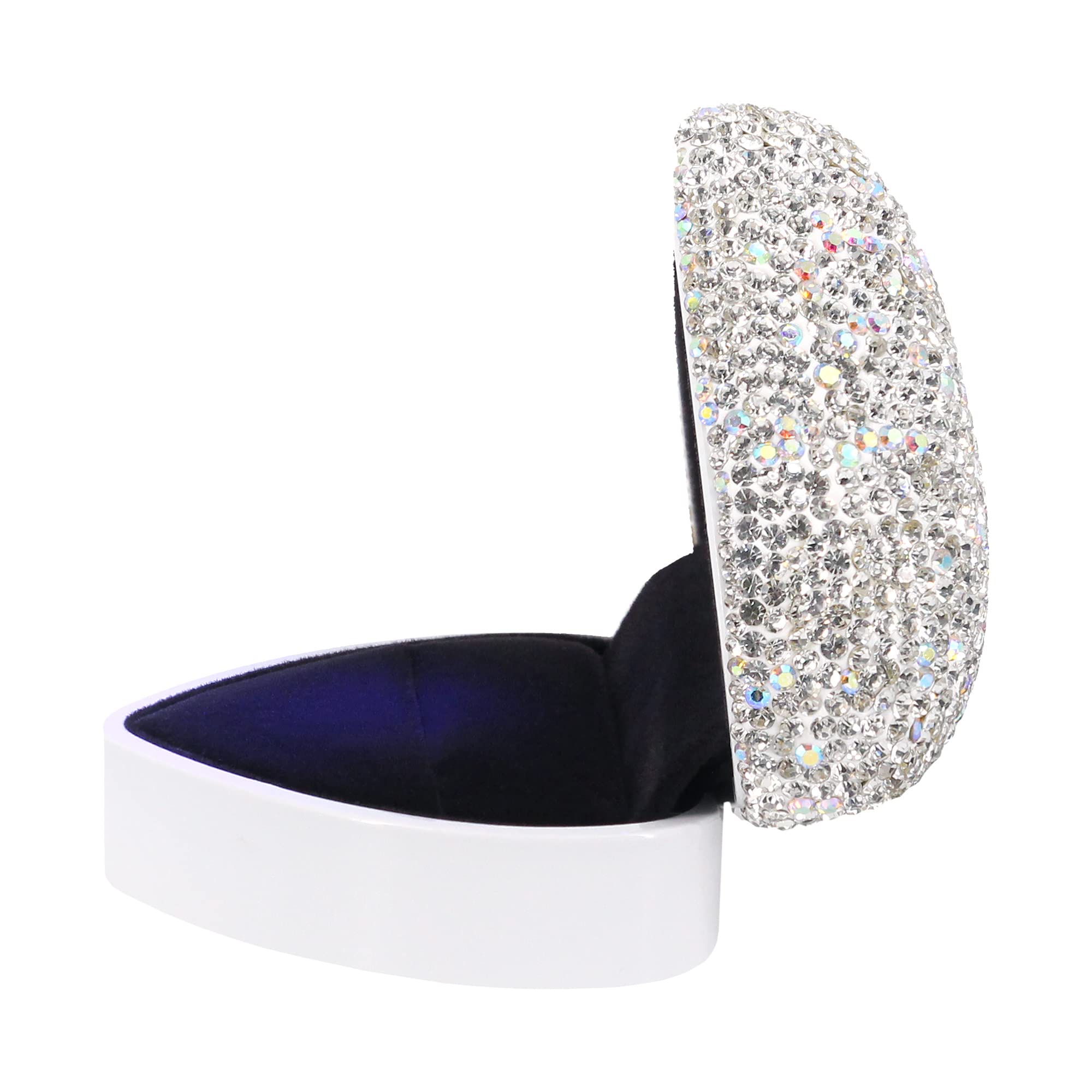 Sparkling Rhinestone Heart-Shaped LED Ring Box - Velvet Jewelry Display Case for Engagement, Wedding, Anniversary & Valentine's Gifts | Proposal Jewelry Box with Elegant Lighting for Romantic Moments