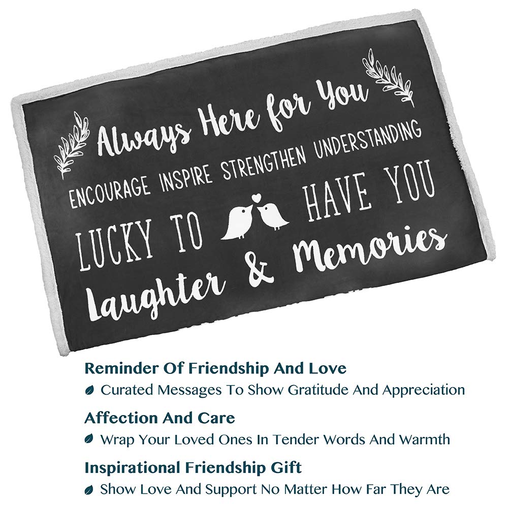 PAVILIA Best Friend Blanket - Soft Cozy Sherpa Throw Blanket with Inspirational Quotes | Thoughtful Friendship Gift for Women, Birthday Present for Bestie, Sister & Long Distance BFF | Perfect for Movie Nights, Sleepovers & Cozy Home Decor (Gray)