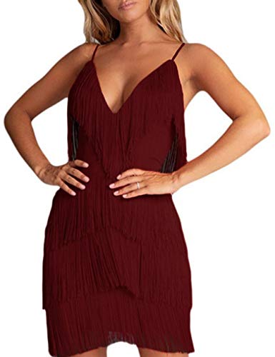 V-neck Wine Red