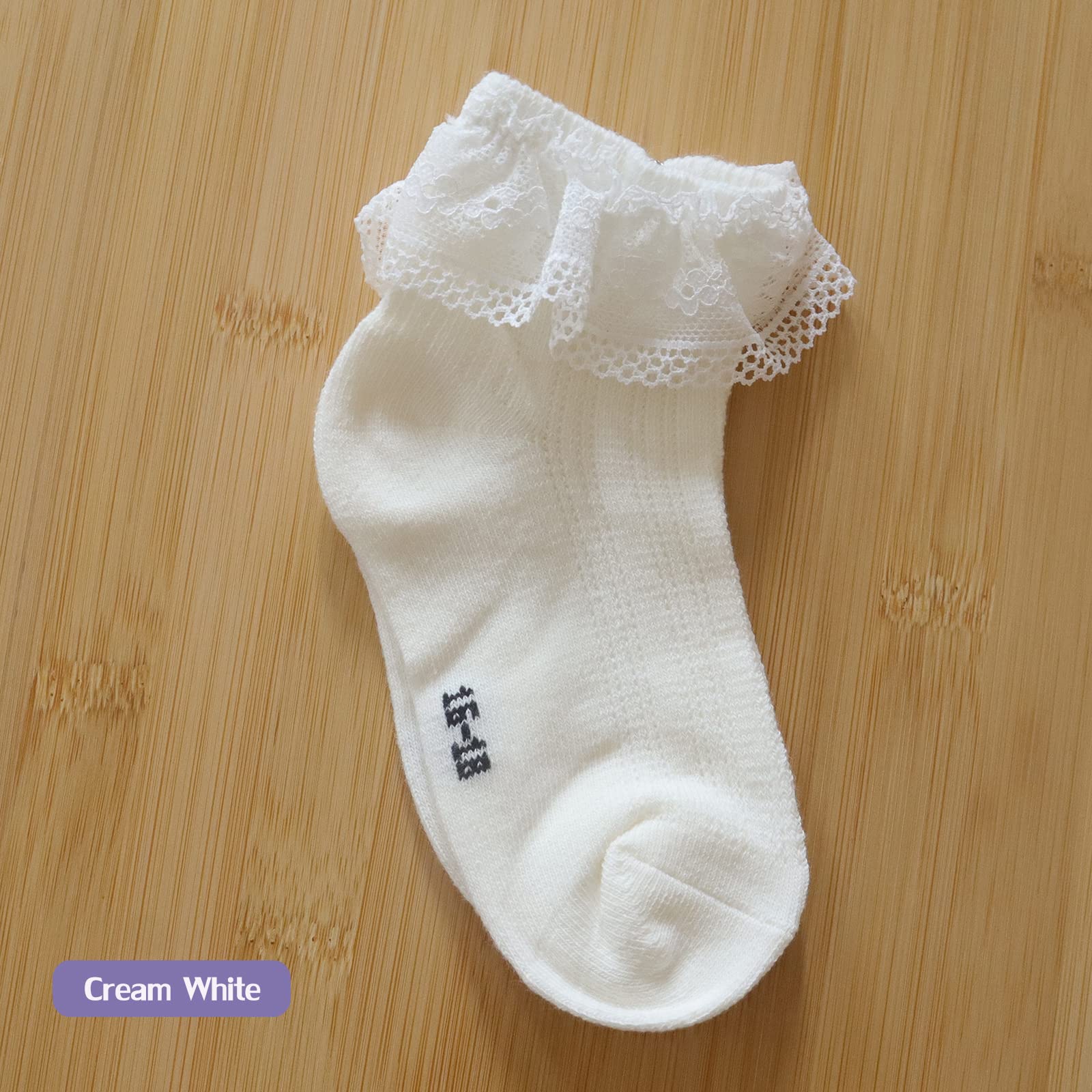 Toddler & Girls Eyelet Frilly Dress Socks - Ruffle Lace Cotton Ankle Socks for Special Occasions & Party Outfits