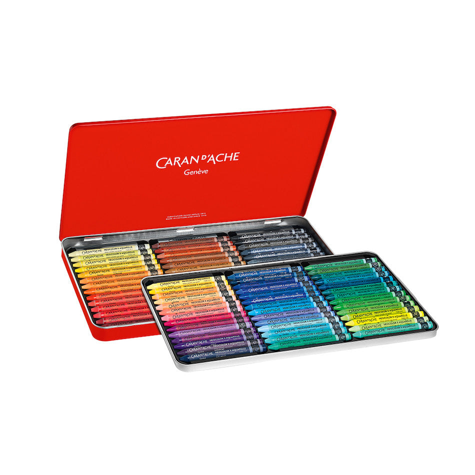 Caran d'Ache Neocolor II Water-Soluble Wax Pastels - Set of 84 Vibrant Colors - Perfect for Artists, Illustrators & Mixed Media Projects