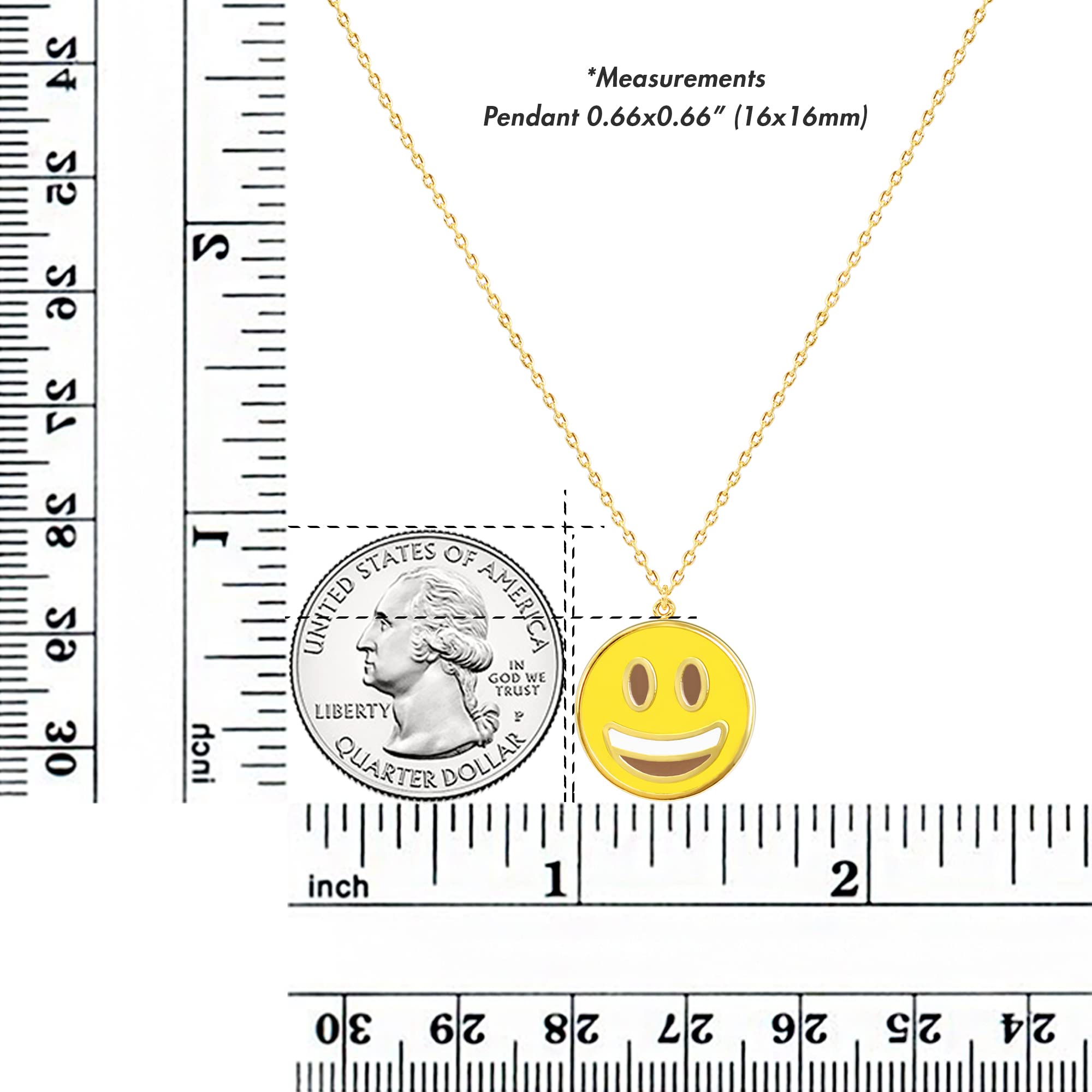 Smiley Face Pendant Necklace for Women - Gold Plated Emoji Charm Necklace for Teens & Girls - Perfect for Birthday Gifts, Valentine's Day & Everyday Wear