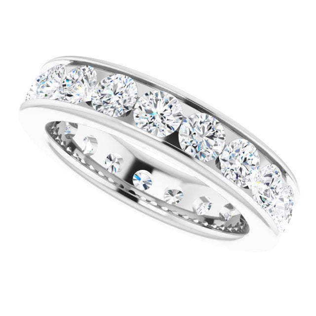 3.23 Carat Round Diamond Eternity Band - Channel Set Wedding Ring for Women, Perfect for Anniversaries, Engagements & Special Occasions