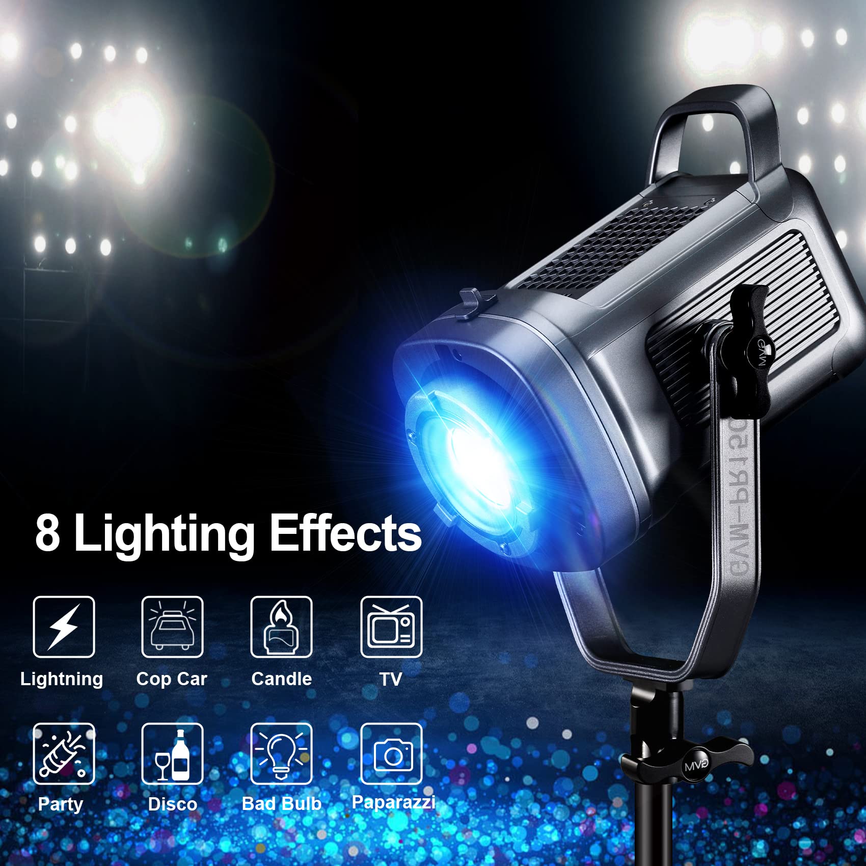 GVM 150W RGB LED Video Light Kit - 2700K-7500K Bi-Color Continuous Lighting for Photography & Videography with Lantern Softbox, Stand & 8 Lighting Effects (CRI 97+) - Perfect for YouTube Studio, TikTok Videos, Product Photography and Live Streaming