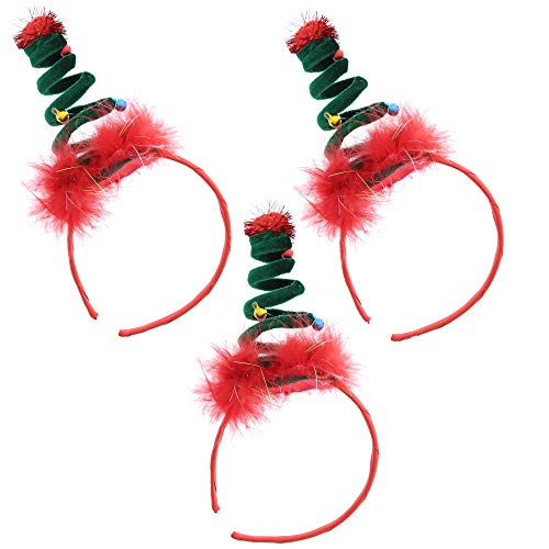 Green Spiral Hat With Baubles