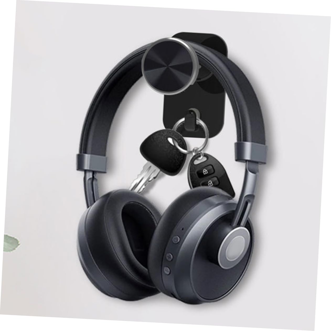 IMIKEYA Wall Mount Headphone Holder - Universal Headset Hook for Gaming, Office & Home Use - Space Saving Headphone Hanger - Durable Black Design - Perfect for Desk, Bedroom & Studio Organization