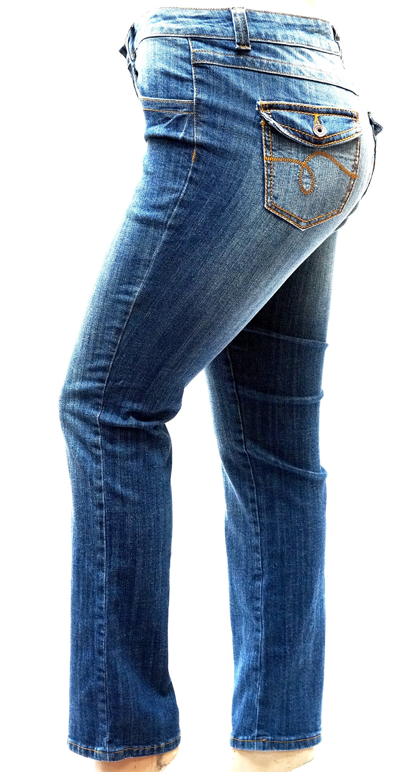 Jack David Women's Plus Size Blue & Black Stretch Denim Jeans - Skinny, Bootcut & Cargo Styles with Flap Pockets - Comfortable & Stylish for Casual Wear, Work & Night Out