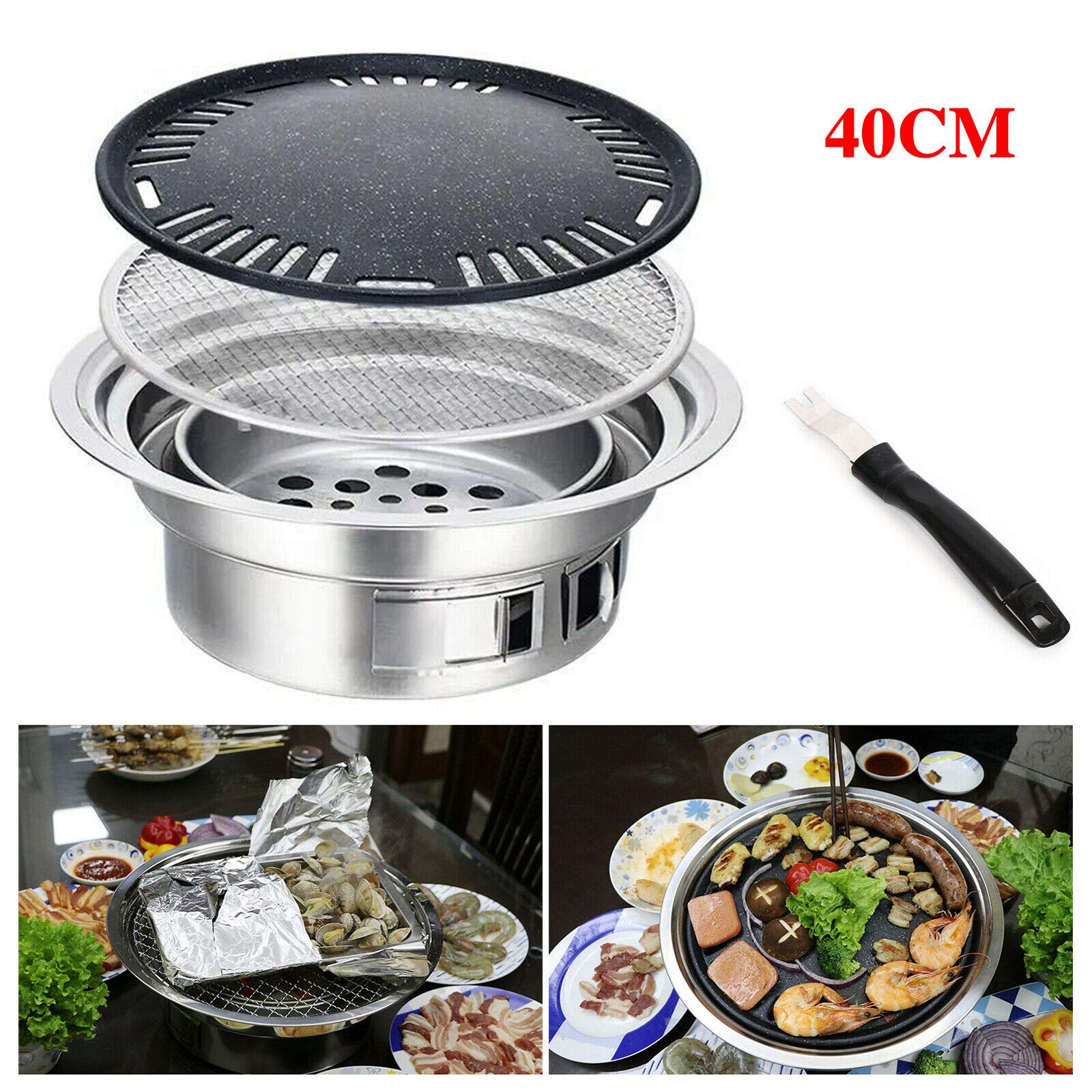 Portable Stainless Steel BBQ Grill - Outdoor Camping for 1-5 People