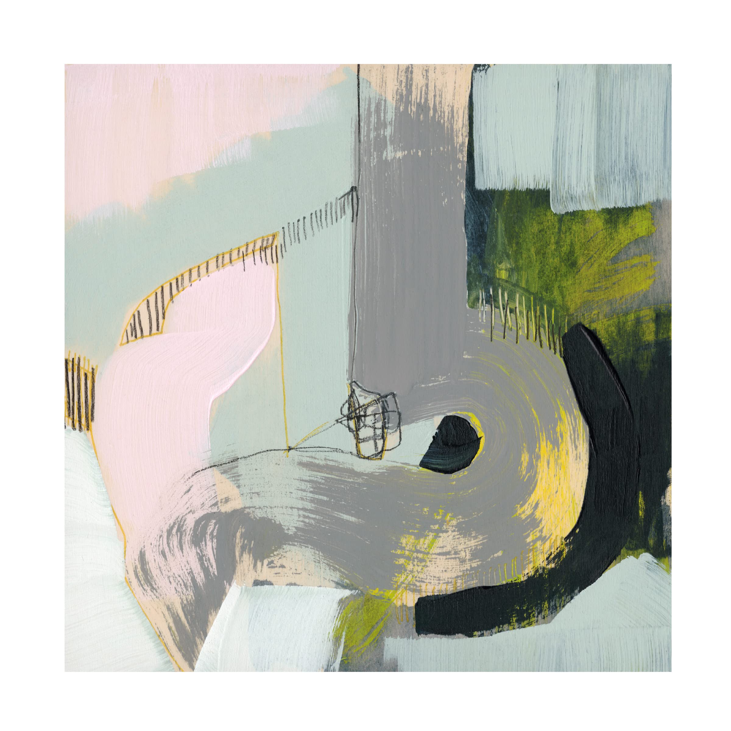 Jennifer Goldberger 'Pastel Strokes II' Canvas Wall Art Print - Modern Abstract Painting for Living Room, Bedroom & Office Decor