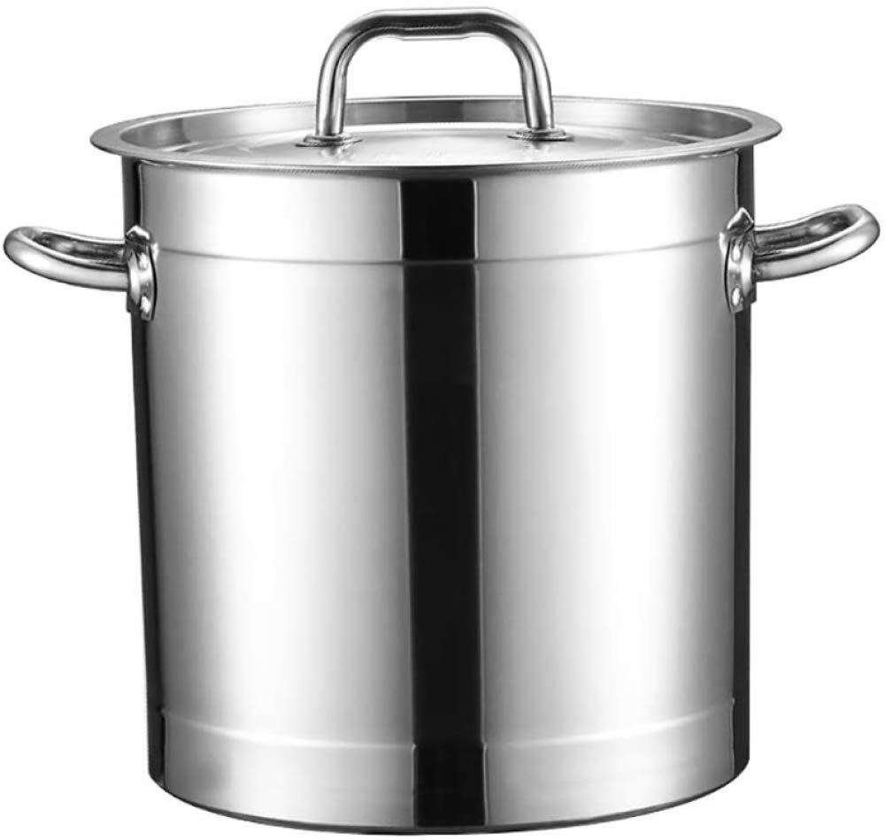 Zhouye 20L Stainless Steel Soup Pot with Lid - Heavy Duty Casserole for Cooking, Stewing, and Boiling - Perfect for Home Kitchens, Restaurants, and Catering Services