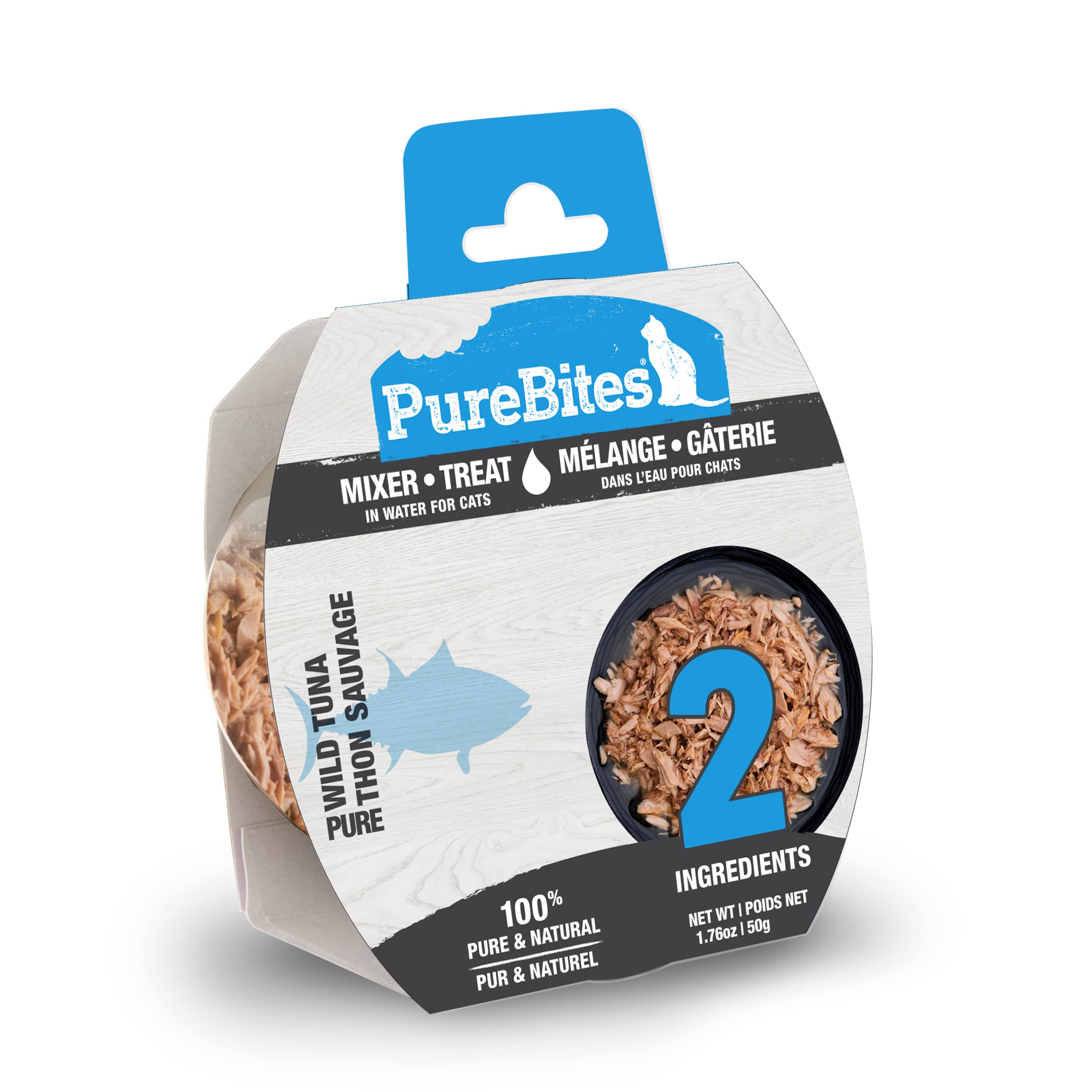 PureBites Mixers Wild Pacific Tuna in Water for Cats - 1.76 oz / 50 g - Healthy Cat Treats for Training, Rewards & Mealtime Toppers