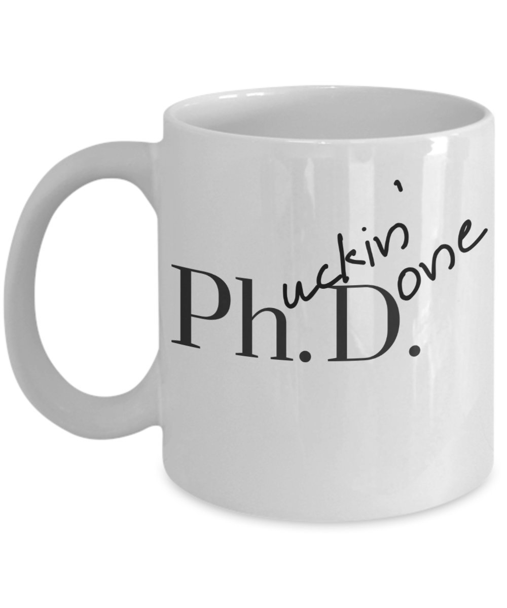 Funny PhD Graduation Gift - Humorous 'Done Phinished' Ceramic Coffee Mug for Grad Students, Scientists, Doctors & Nurses - Perfect Desk Ornament & Novelty Gag Gift for Advisors & Supervisors - Great for Office Use, Lab Breaks & Celebratory Coffee Moments