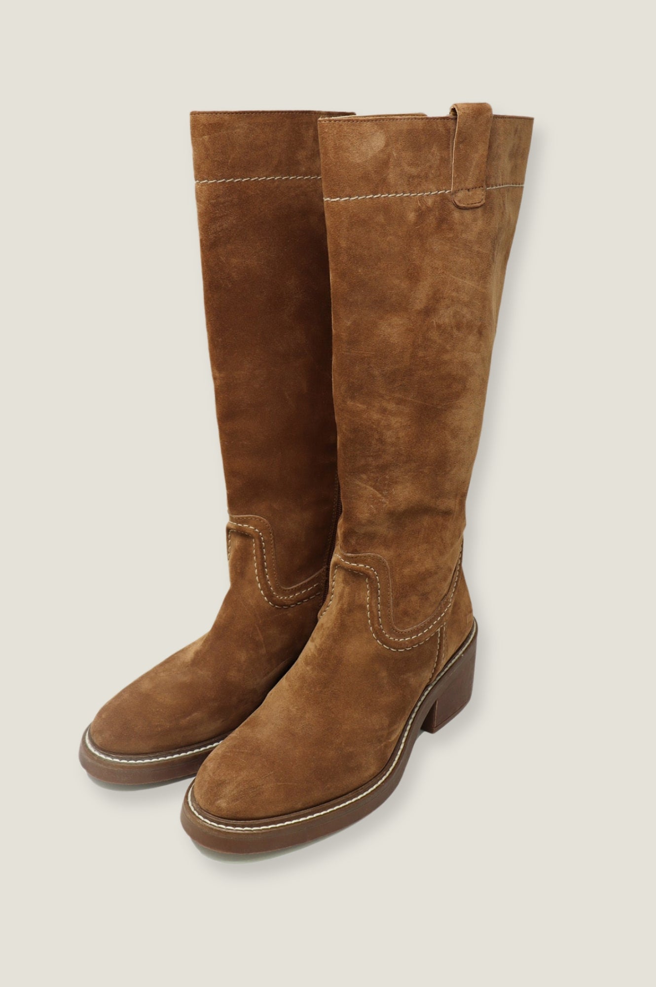ALPE Trento Knee High Suede Boots for Women - Comfortable Tan Winter Boots with Soft Lining | Perfect for Cold Weather, Snow, and Outdoor Activities