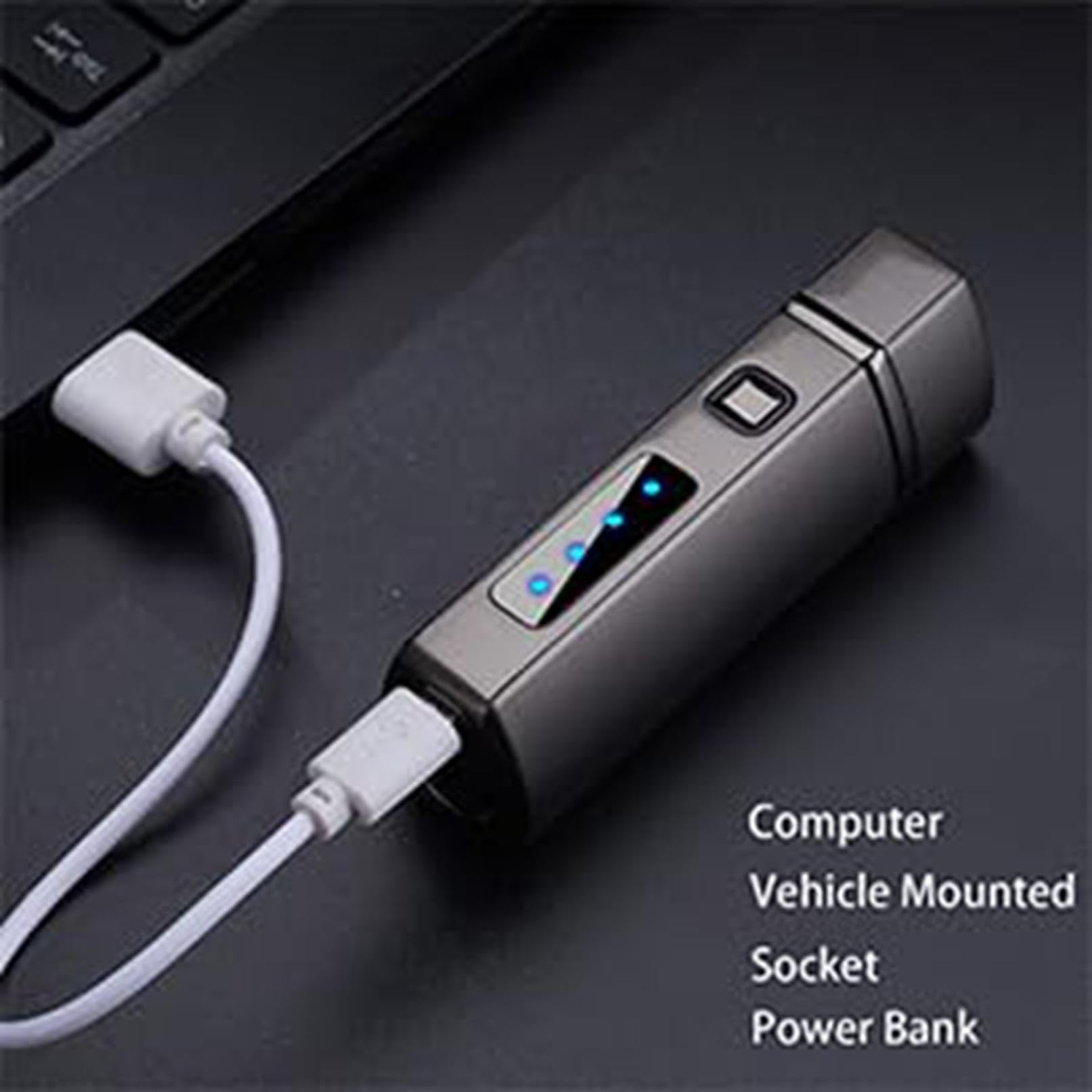 Rechargeable Windproof Blue Flame Electric Lighter - USB Camping Lighter for Outdoor Hiking, Survival Gear & Birthday Gifts (Men/Women/Youth) | Perfect for Campfires, BBQs, Candles & Emergency Use