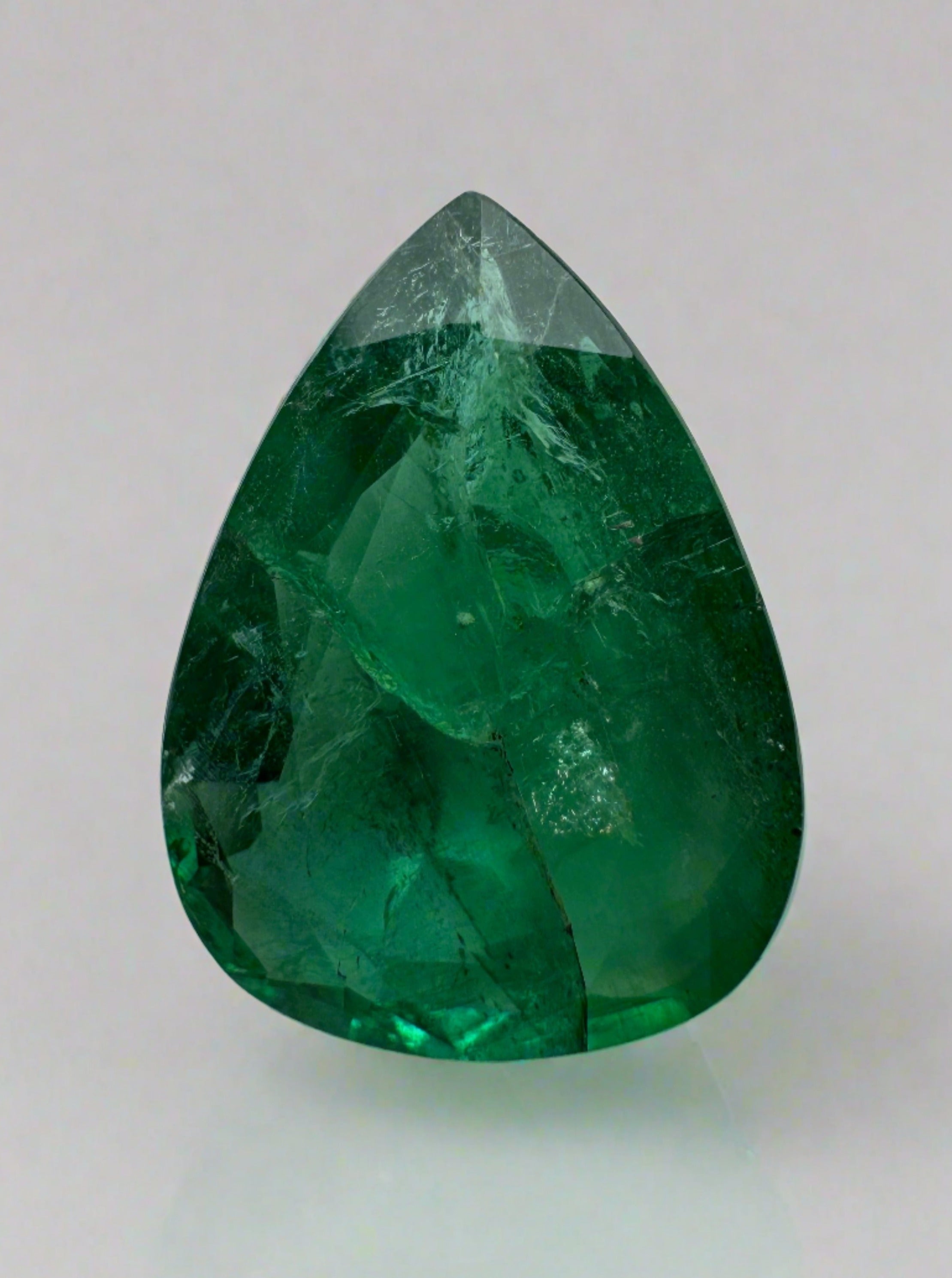 3.78 Carat 14x10mm Deep Green Natural Loose Zambian Emerald Pear Cut Gemstone for Jewelry Making, Engagement Rings & Luxury Gifts