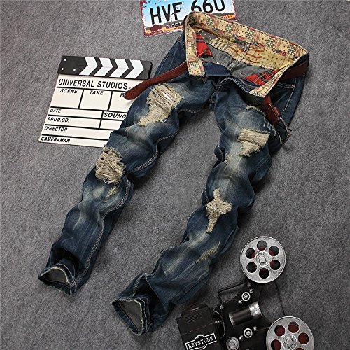 Men's Slim Fit Stretch Ripped Skinny Jeans - Distressed Denim Pants for Casual Wear & Night Out | Comfortable & Stylish Jeans for Everyday Fashion