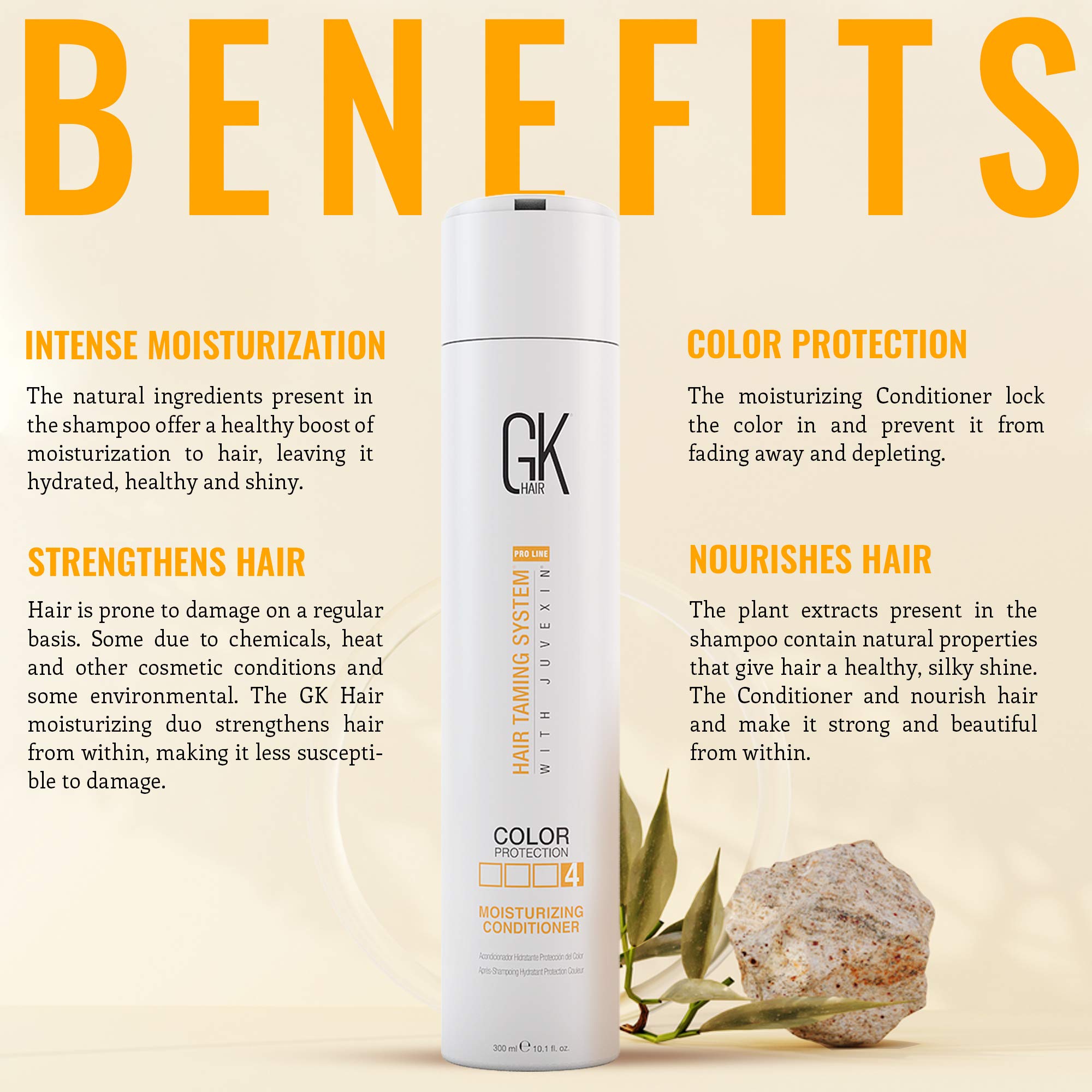 GK HAIR Global Keratin Balancing & Moisturizing Shampoo and Conditioner Set (10.1 Fl Oz Each) - Hydrating Hair Care for Dry, Damaged Hair - Perfect for Salon-Quality Treatment at Home