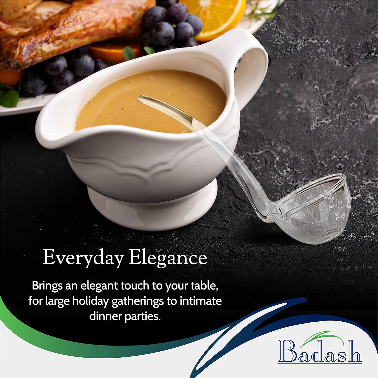 Badash 6-Piece Small Glass Gravy Ladle Set - Handcrafted Lead-Free Crystal Sauce Spoon for Salad Dressing & Desserts | Elegant Clear Serving Utensils with Presentation Packaging | Perfect for Dinner Parties, Catering & Home Entertaining