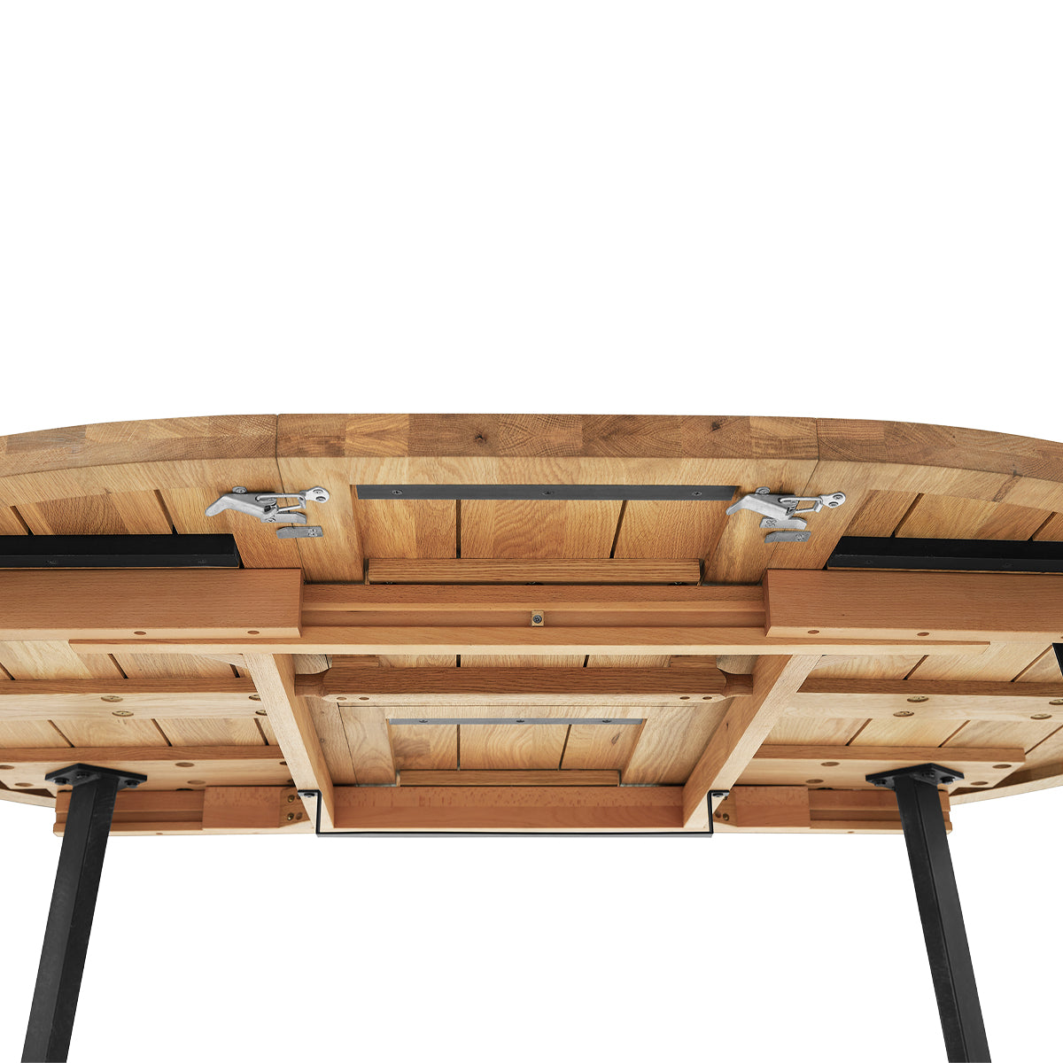 Calia Round Extendable Dining Table - 42 to 60 Inches Expandable Wood Table for Small Spaces | Perfect for Kitchen, Dining Room, Breakfast Nook & Apartment Living