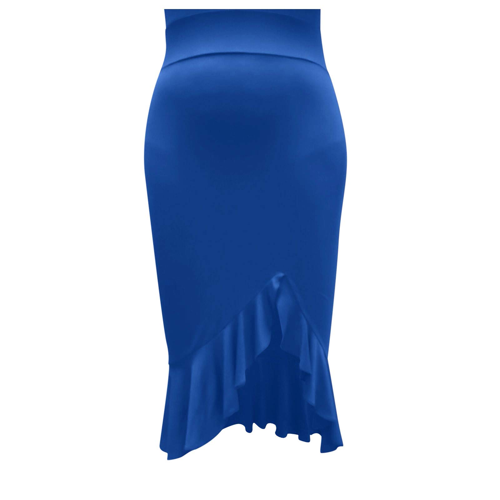Women's Ruffle Hem Solid Color Loose Shoulder Midi Dress with Slit - Perfect for Summer Outfits, Beach Vacations & Casual Wear