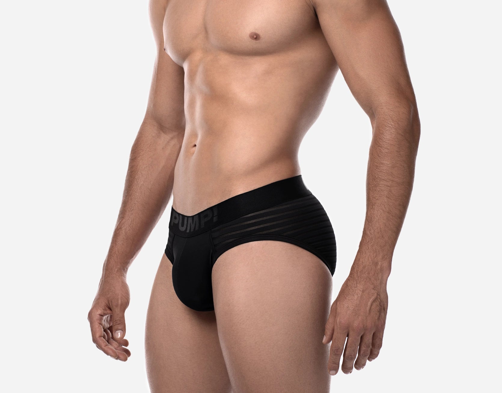 PUMP! Whisper Mesh Brief Black - Ultra Soft Breathable Underwear for Men - Perfect for Gym, Running & Everyday Comfort