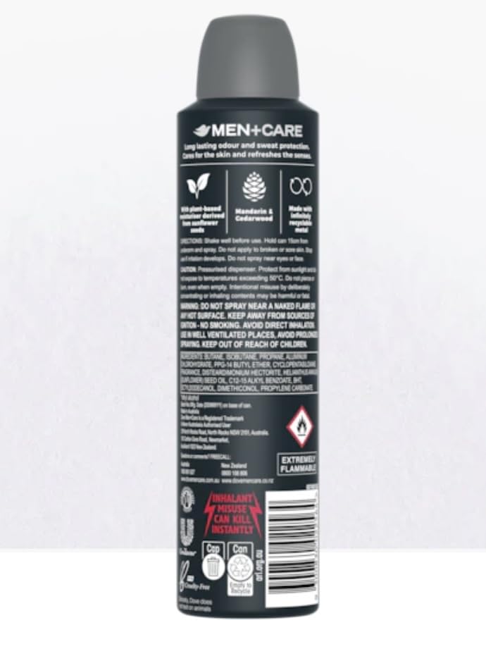 DOVE Men's Deodorant Spray - Clean Comfort Antiperspirant with 48-Hour Odor Protection, Alcohol-Free, 8.5oz (254ml) - 3 Pack for Gym, Work & Daily Freshness