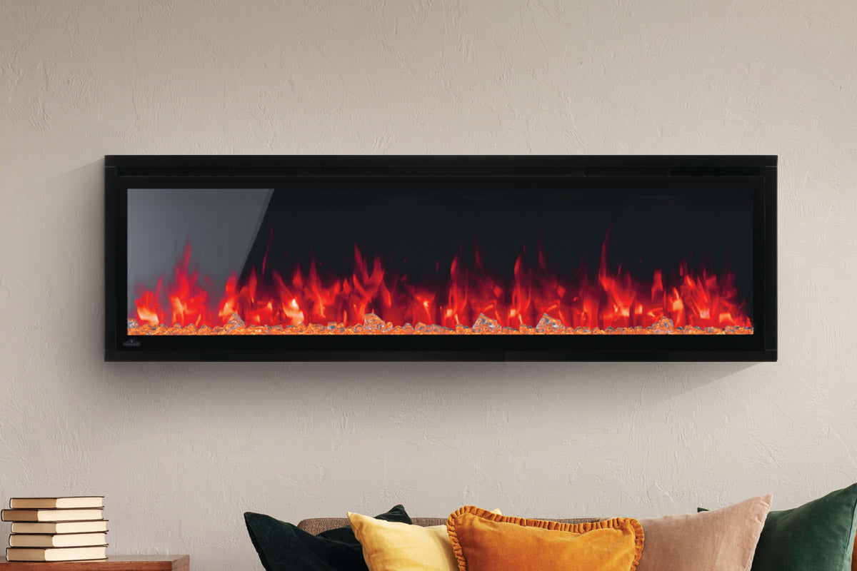 Napoleon Entice 60-Inch Wall Mount Recessed Linear Electric Fireplace - Modern Home Heating for Living Room, Bedroom & Office