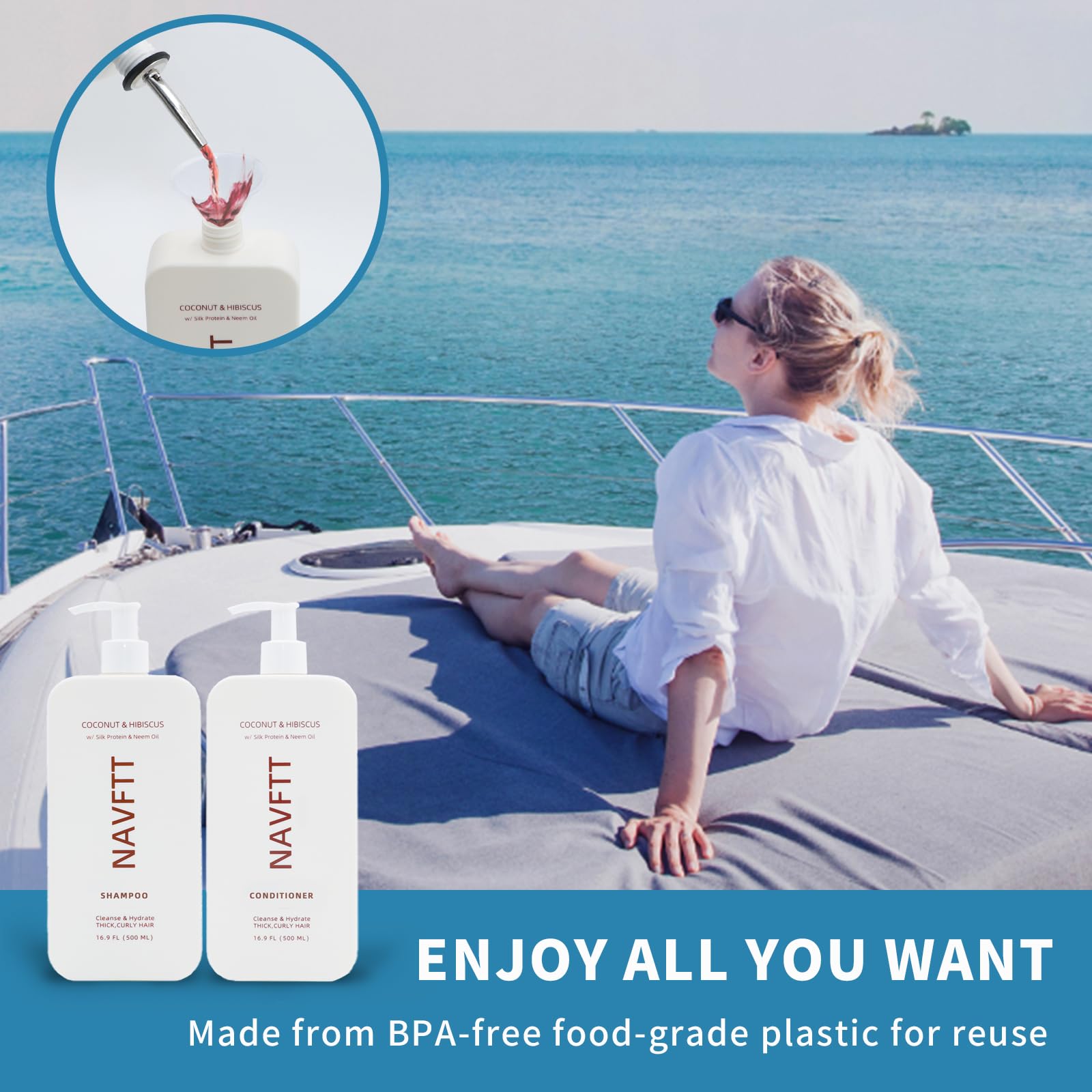 2 Pack Leak-Proof Plastic Flasks - Discreet Empty Shampoo & Conditioner Bottles for Liquor | Cruise Ship Essentials, Travel Accessories | Perfect for Sneaking Drinks on Cruises & Outdoor Adventures