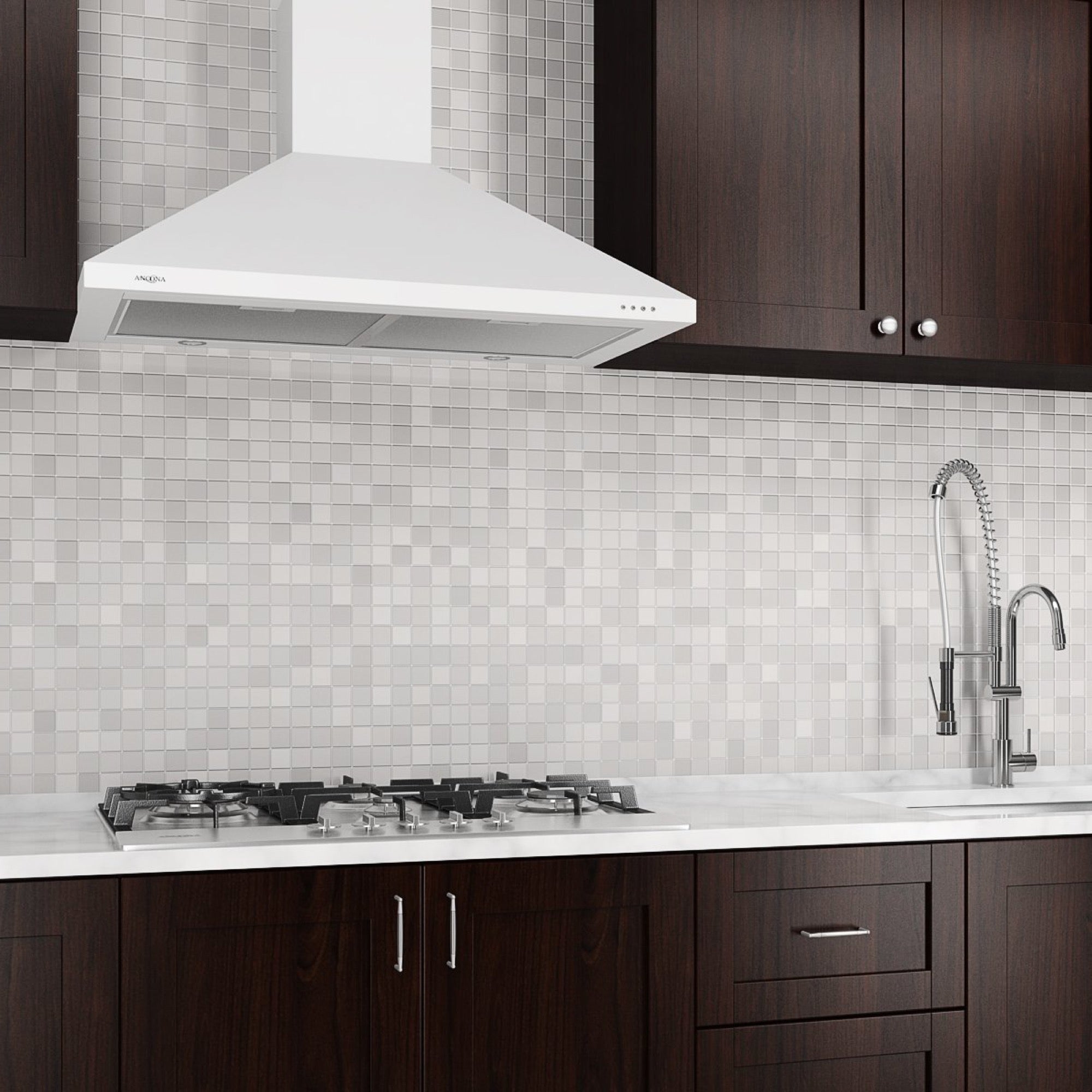 WPPW430 30 Inch White Wall Mounted Convertible Range Hood - Powerful Kitchen Ventilation for Smoke & Odor Removal - Perfect for Modern Home Cooking & Grilling
