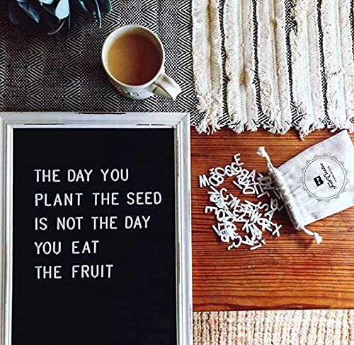 Black Felt Letter Board with Rustic Wood Frame - 12x16 Changeable Message Board for Baby Announcements, Home Decor & Events - Includes 350 Letters & Stand (Farmhouse Style)