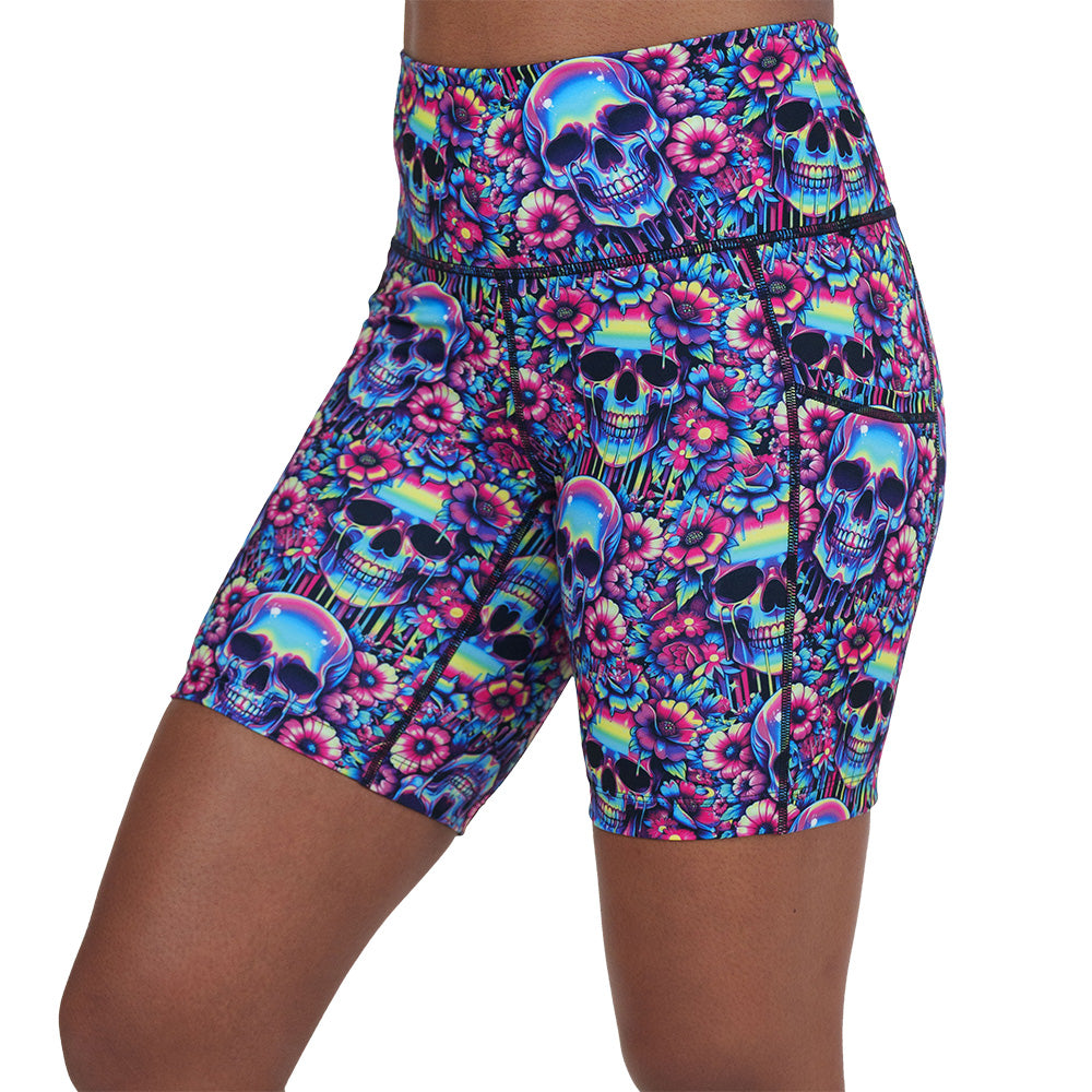 Acid Skull Print Shorts for Men & Women - Trendy Streetwear & Summer Fashion | Perfect for Casual Outfits, Beachwear, and Gym