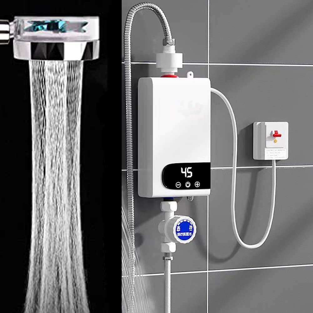 Instant Electric Tankless Water Heater for Shower & Kitchen - On-Demand Hot Water Faucet for Bathroom & Sink - Perfect for Small Homes, Apartments, and RVs