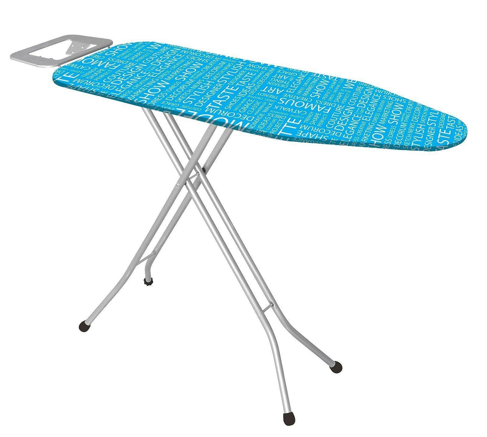 PODB 43 Inch Large Ironing Board with Iron Rest, Blue Clothes Organizer for Home & Apartment, Laundry Room & Closet Essentials, Perfect for Efficient Ironing and Space-Saving Storage