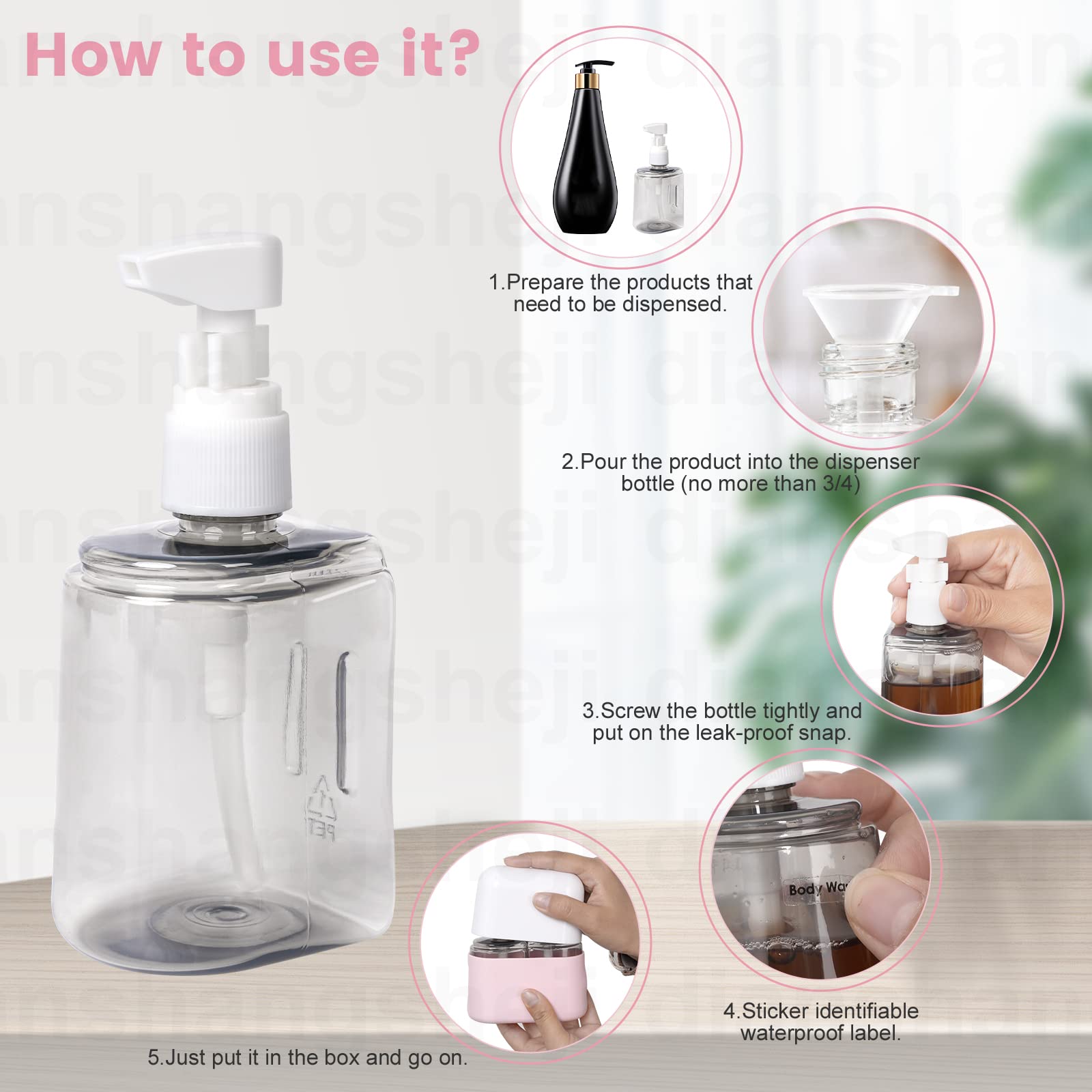 TSA Approved Travel Bottles Set - Leak-Proof Refillable Toiletry Containers for Creams, Perfumes & Shampoos (Pink) | Portable Spray & Pump Bottles with Labels - Perfect for Air Travel, Gym & Vacation Essentials