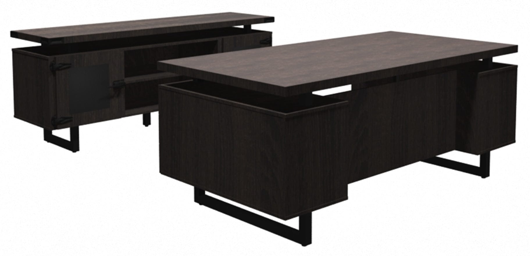 Safco Mirella Series Typical 2 with Low Wall Cabinet - Modern Office Storage Solution [MIAT02] for Home & Business Workspace Organization
