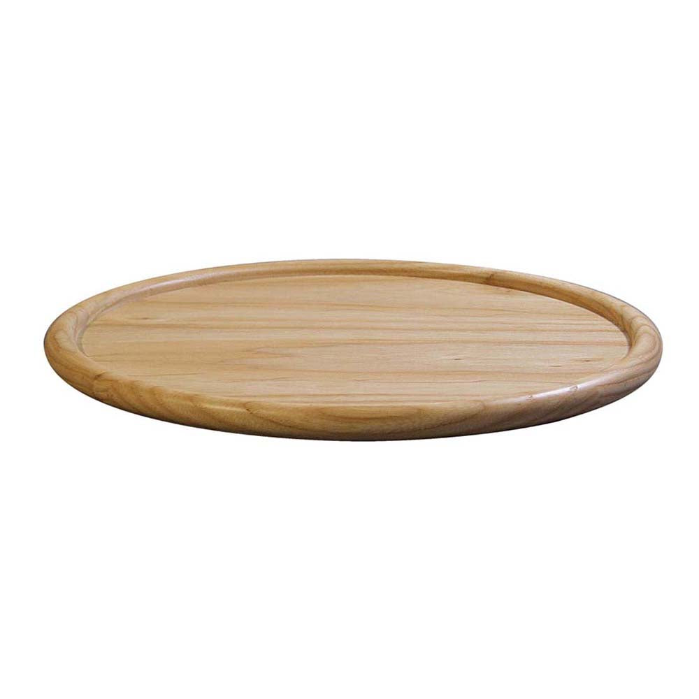 La Luz Kijihiki White Ash Round Tray - Handcrafted Wooden Serving Tray for Dining, Coffee Table Decor & Home Organization