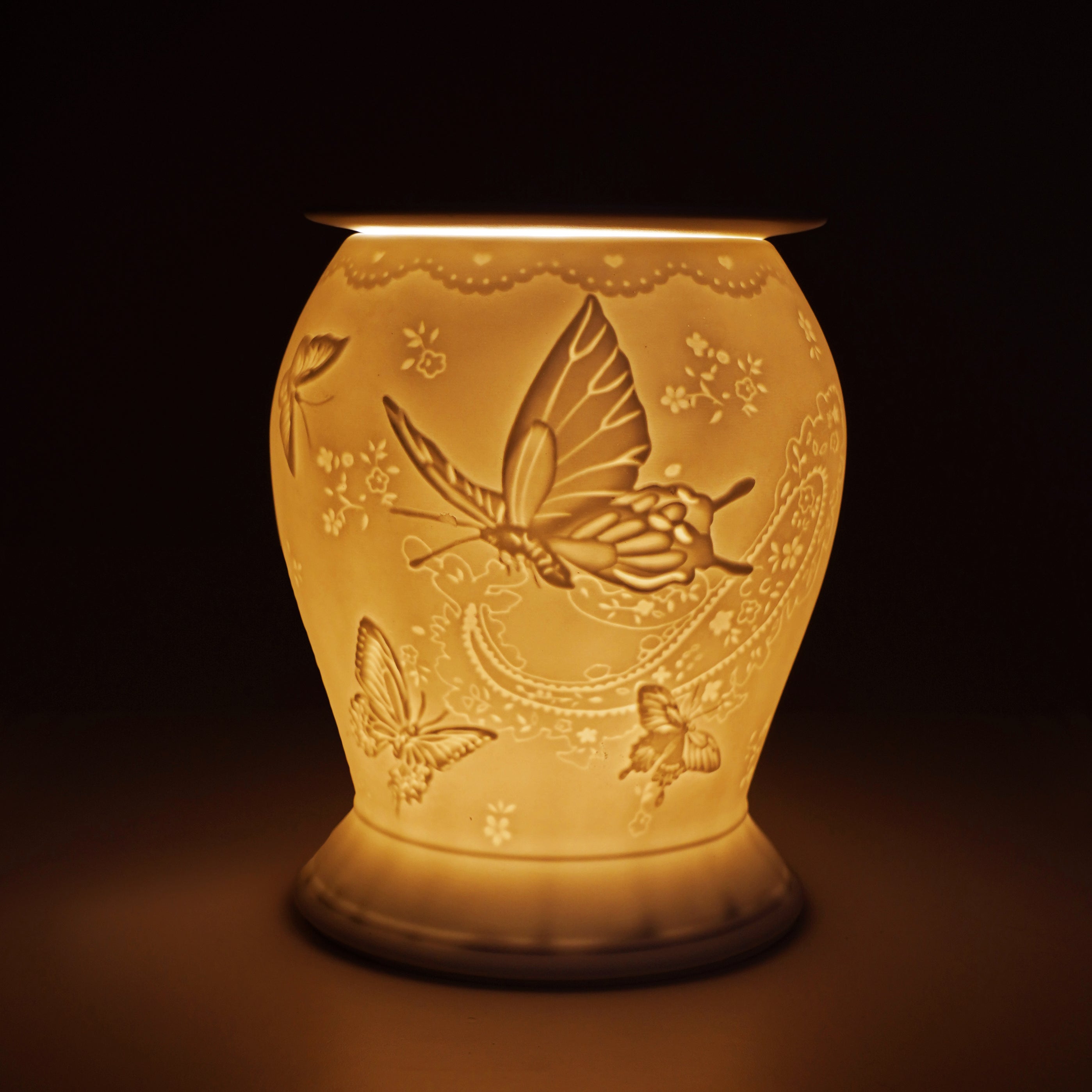 Electric Wax Warmer with Porcelain Barrel & Silk Wings - Aromatherapy Diffuser for Home, Office, Spa Relaxation | Cello Design Scented Wax Melter for Stress Relief & Mood Enhancement