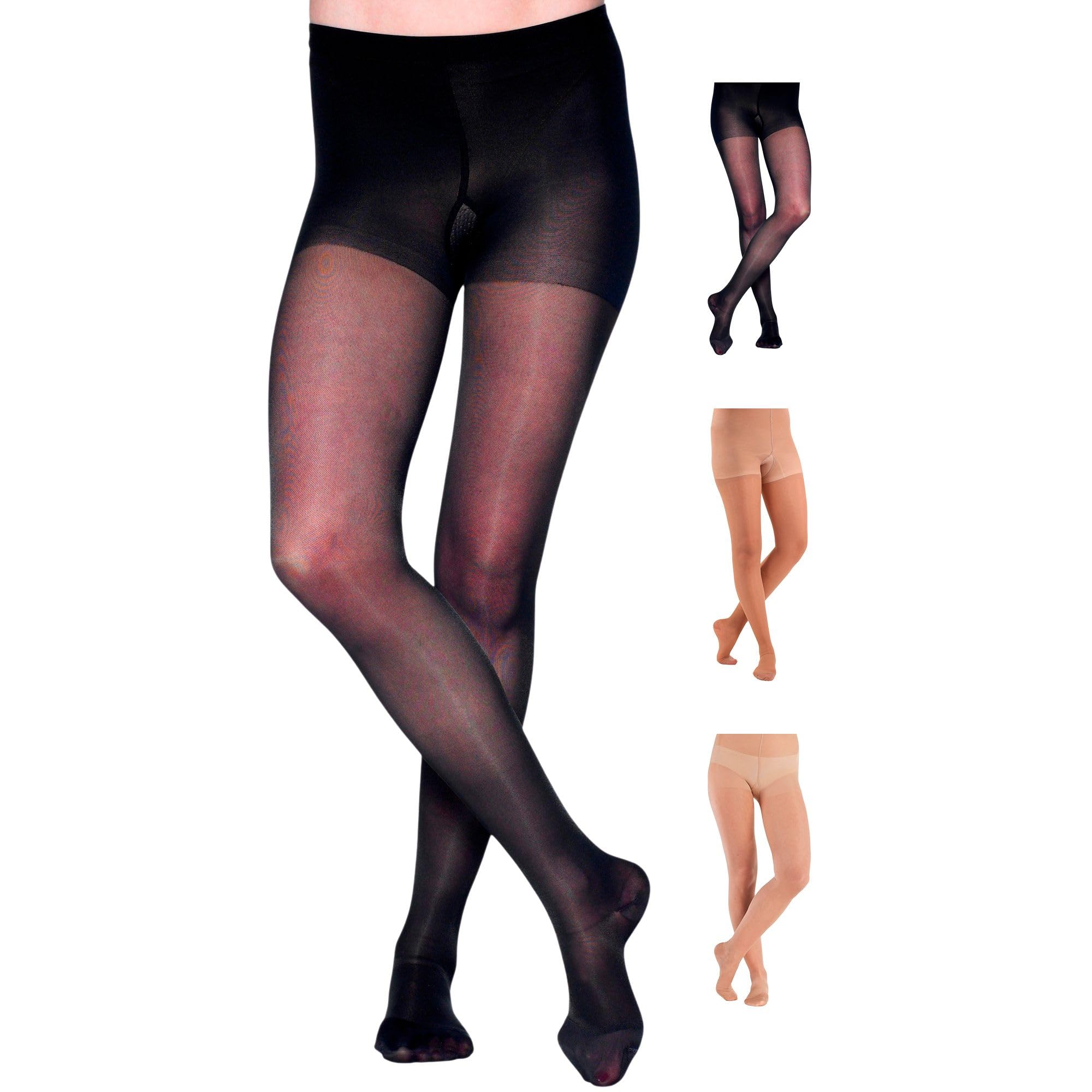 USA Made 20-30mmHg Sheer Compression Tights for Women - Varicose Veins & Pregnancy Support