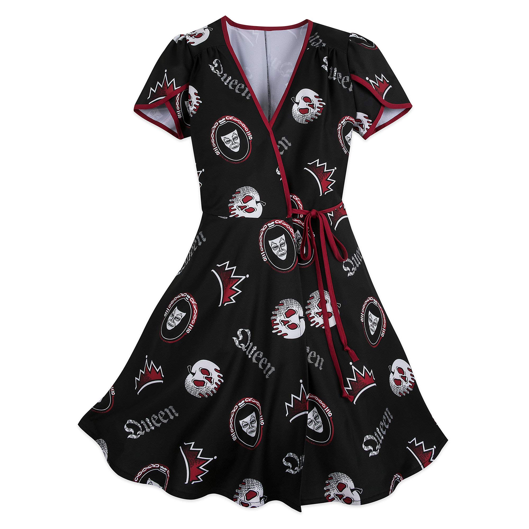 Disney Evil Queen Dress - Women's Black Wrap Dress for Cosplay & Halloween