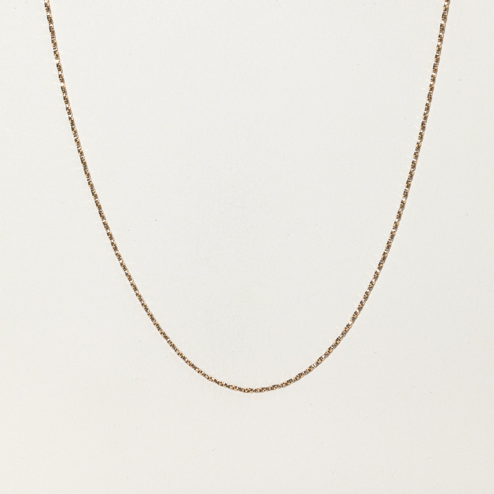 10K Yellow Gold Box Link Chain Necklace 18 Inch - Elegant & Durable Jewelry for Women, Perfect for Daily Wear, Parties & Gifts