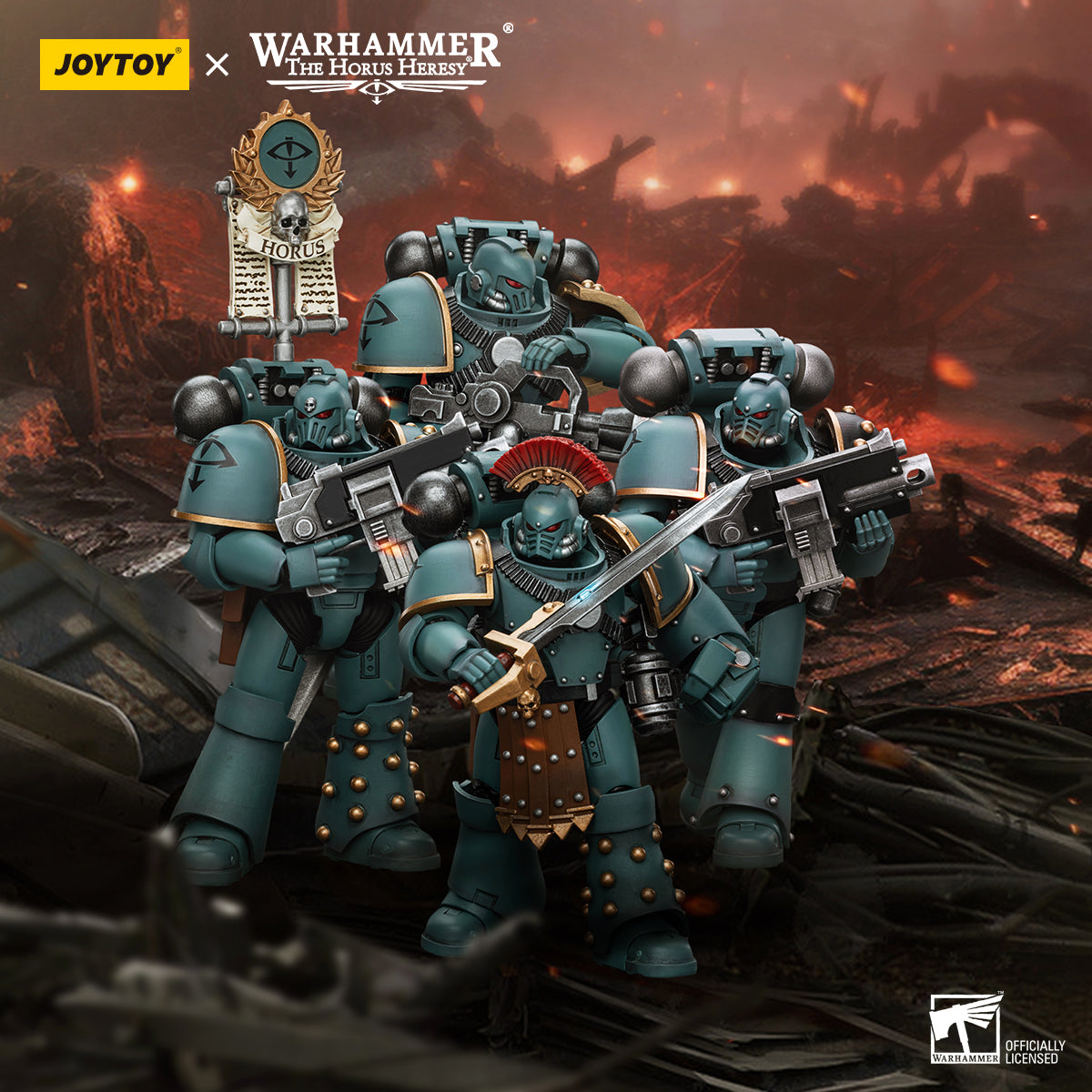 1/18 JOYTOY Warhammer The Horus Heresy Sons of Horus MKIV Tactical Squad Action Figure - Collectible Military Model for Display & Wargaming Scenes