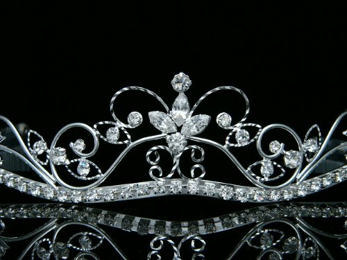 Sparkling Rhinestone Crystal Flower Crown Tiara for Brides, Prom, Wedding, Pageant – Elegant Headpiece for Special Occasions