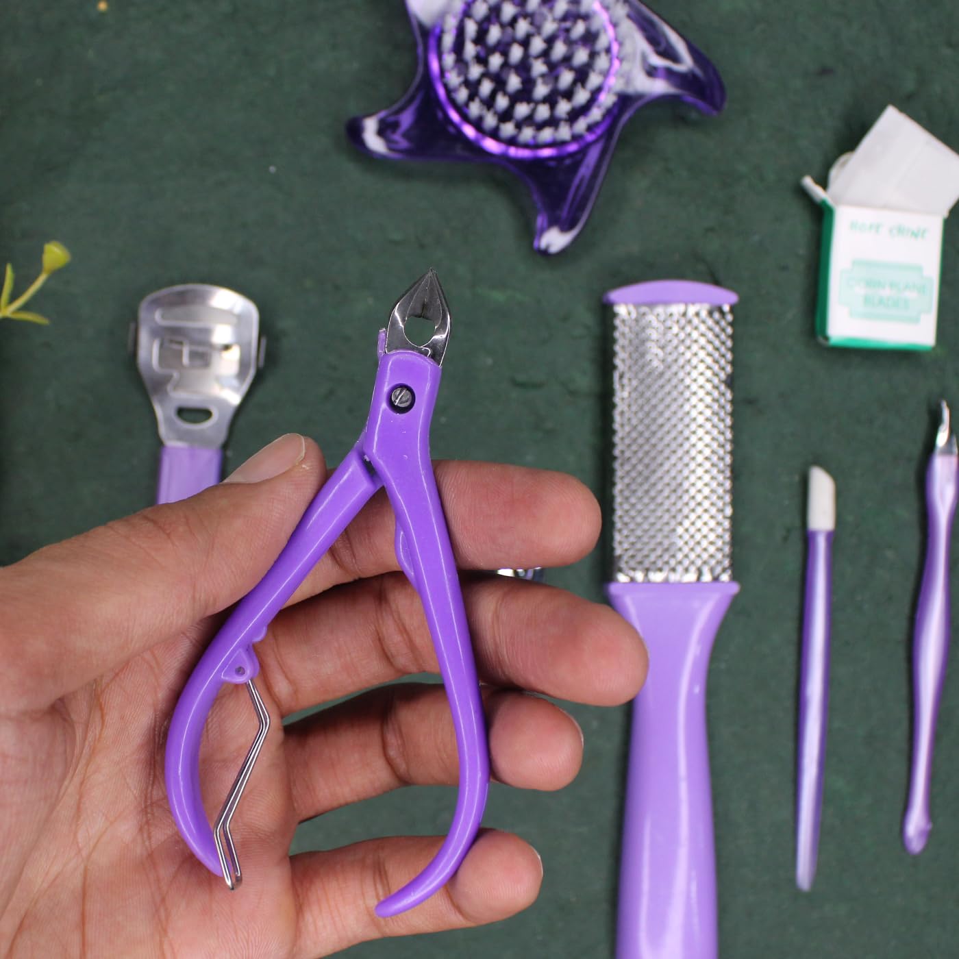 Premium KAVIN 8-Piece Manicure & Pedicure Set - Dead Skin Remover, Foot Scrubber Kit for Professional Salon & Home Spa Care - Perfect for At-Home Nail Care, Pedicure Treatments & Relaxing Self-Care Routines
